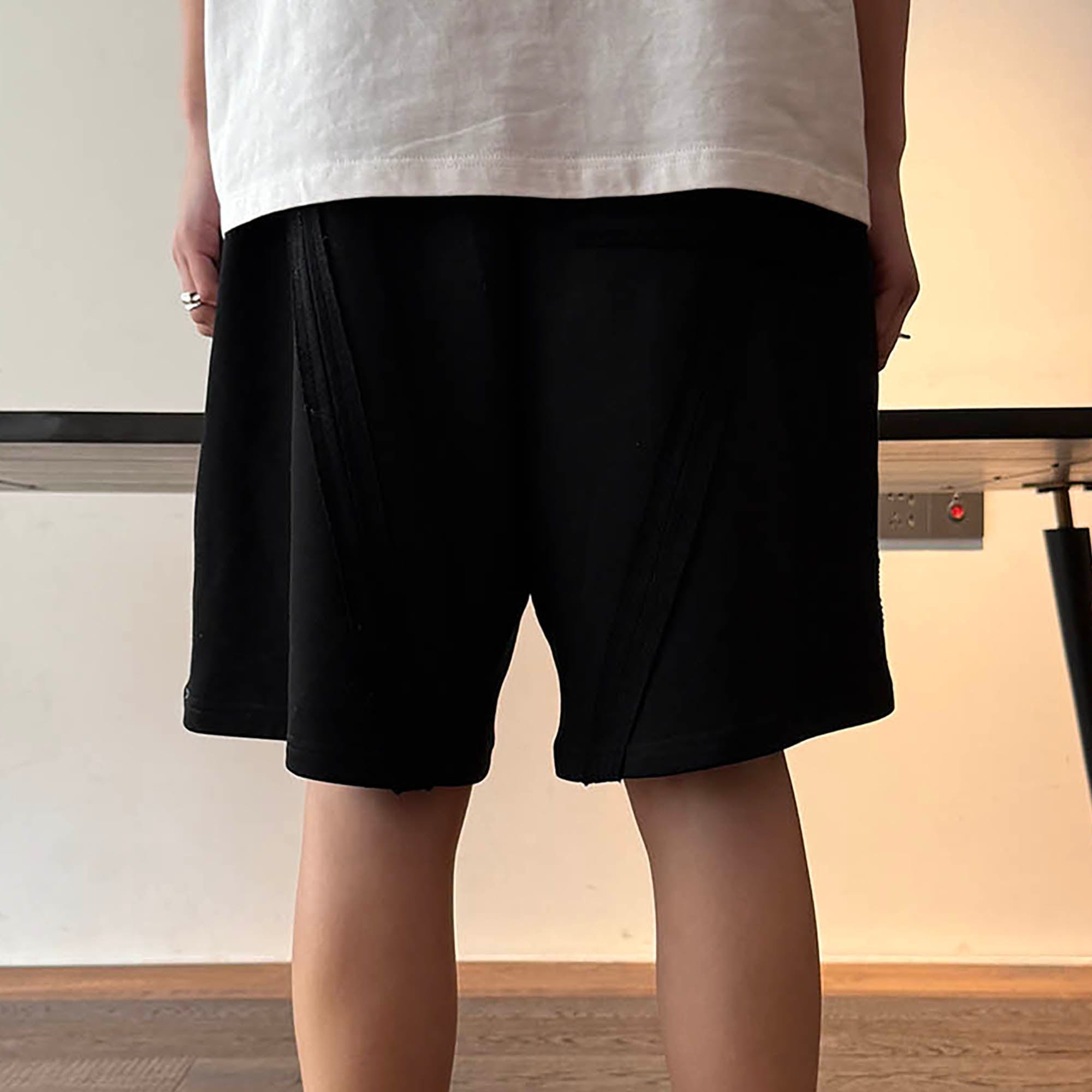 MIICHOUS Frayed Spliced Elastic Shorts, premium urban and streetwear designers apparel on PROJECTISR.com, Miichous