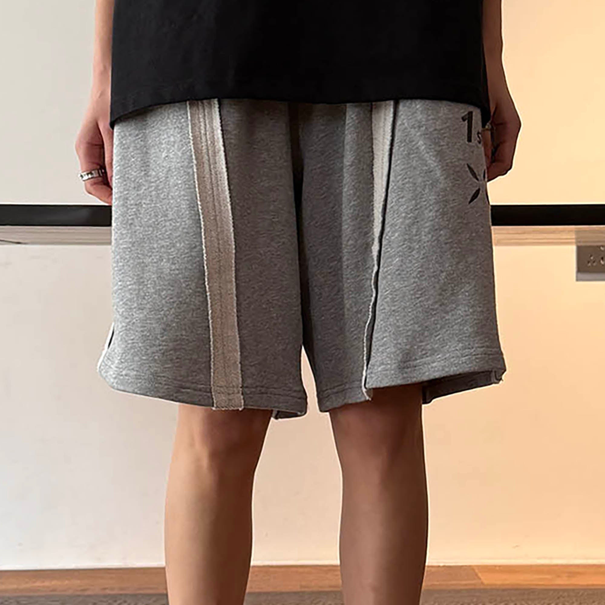 MIICHOUS Frayed Spliced Elastic Shorts, premium urban and streetwear designers apparel on PROJECTISR.com, Miichous