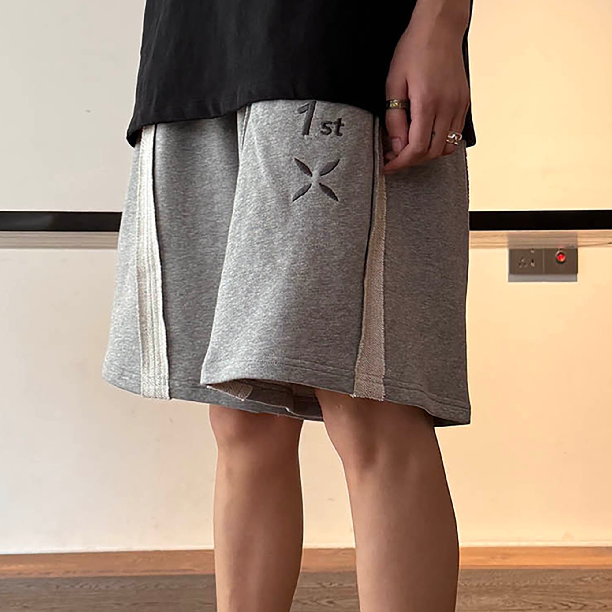 MIICHOUS Frayed Spliced Elastic Shorts, premium urban and streetwear designers apparel on PROJECTISR.com, Miichous