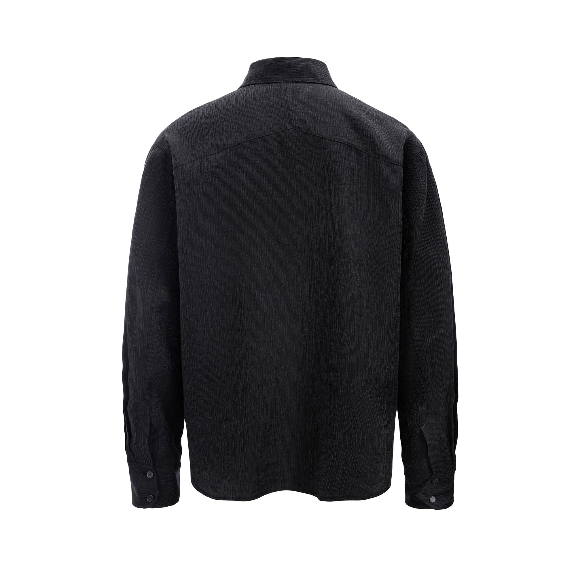 CATSSTAC Crinkled Asymmetrical Paneled Shirt, premium urban and streetwear designers apparel on PROJECTISR.com, CATSSTAC
