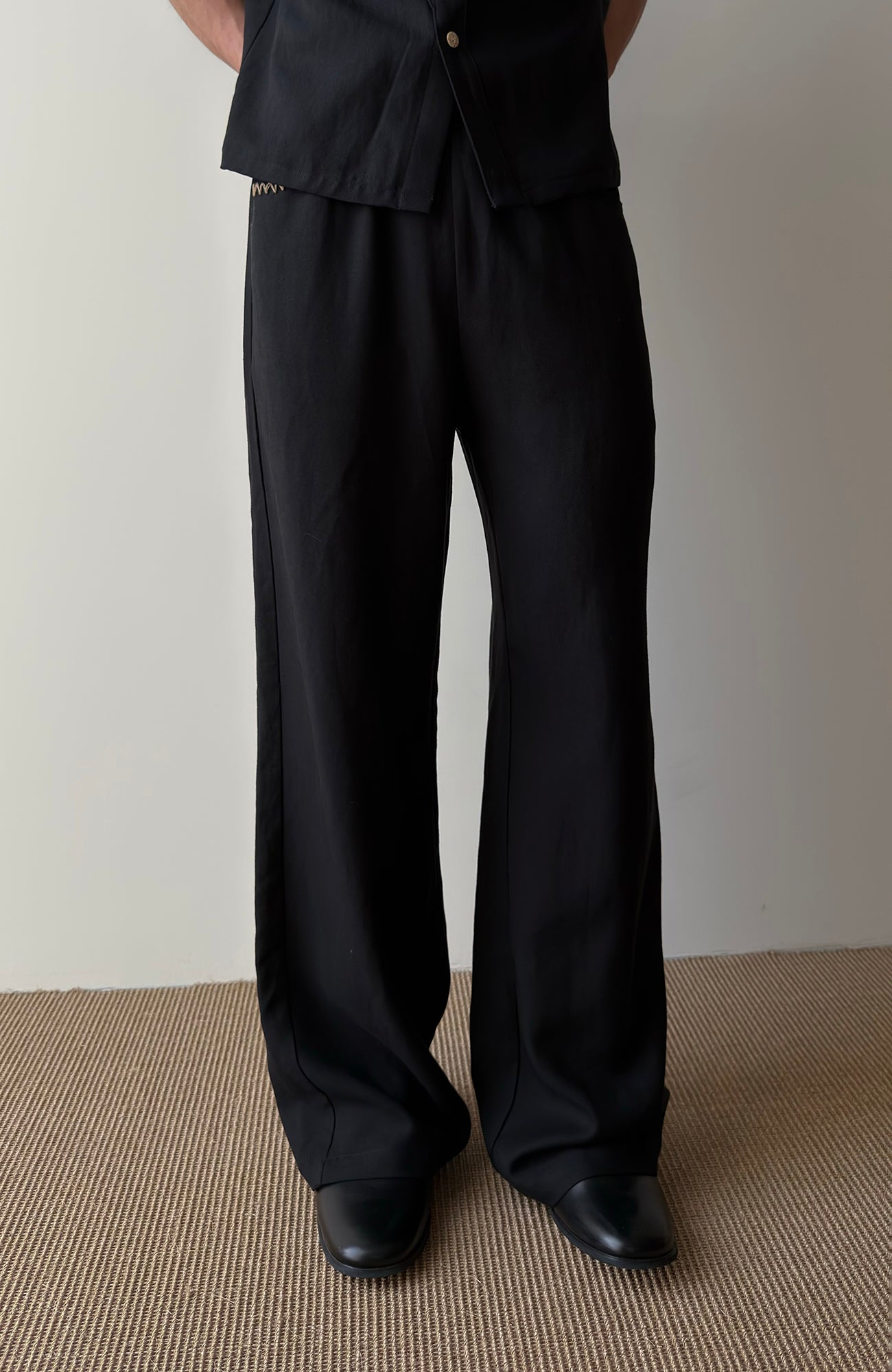 KREATE Stitched Drawstring Straight-Leg Trousers, premium urban and streetwear designers apparel on PROJECTISR.com, KREATE