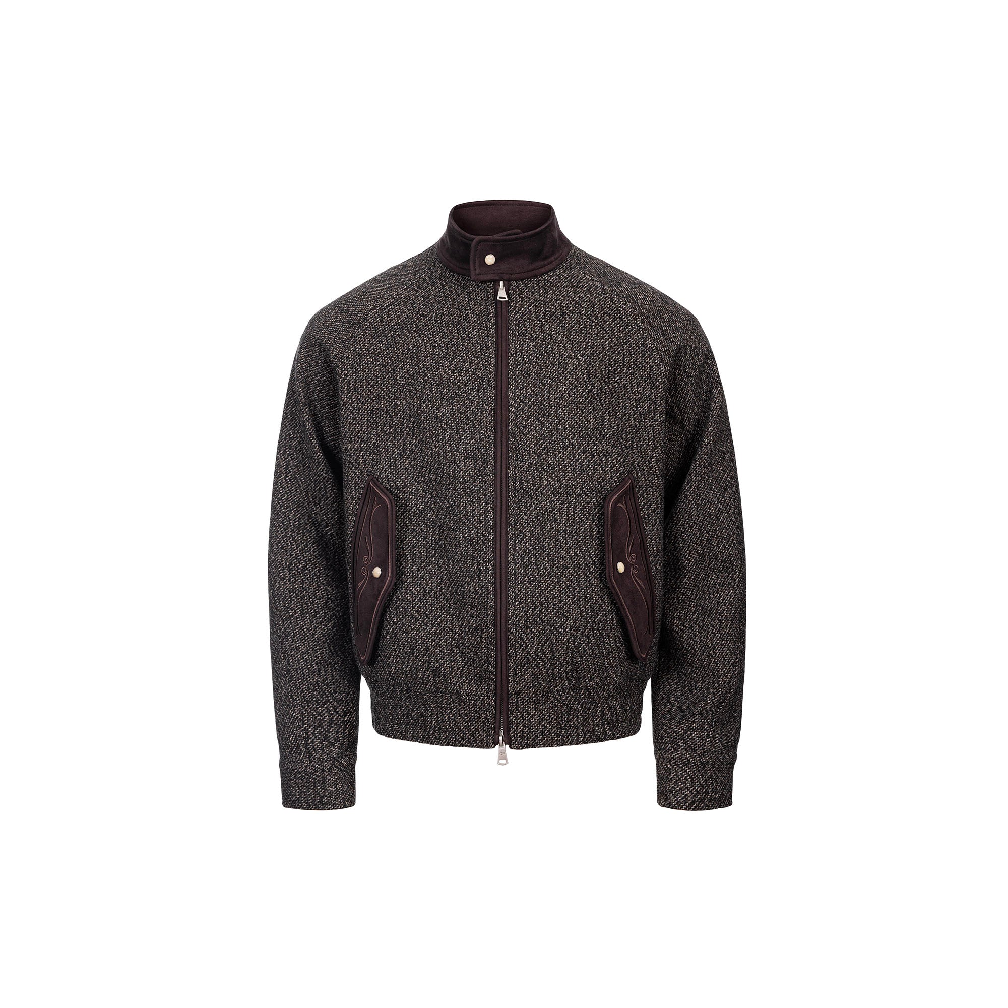 CATSSTAC Wool-Blend Tweed Embroidered Zip Jacket