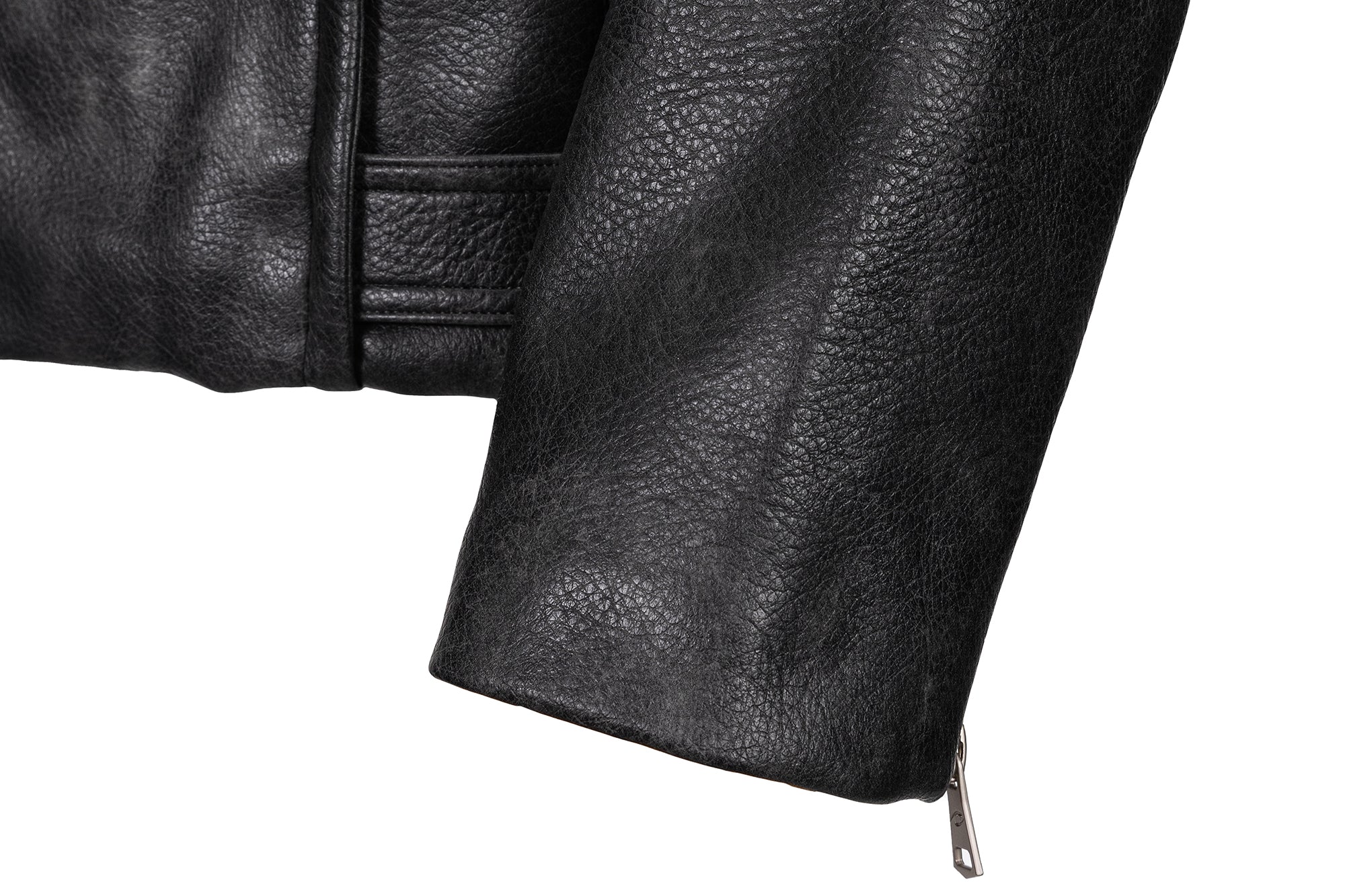 CATSSTAC Pebbled Faux Leather Multi-Zipper Biker Jacket
