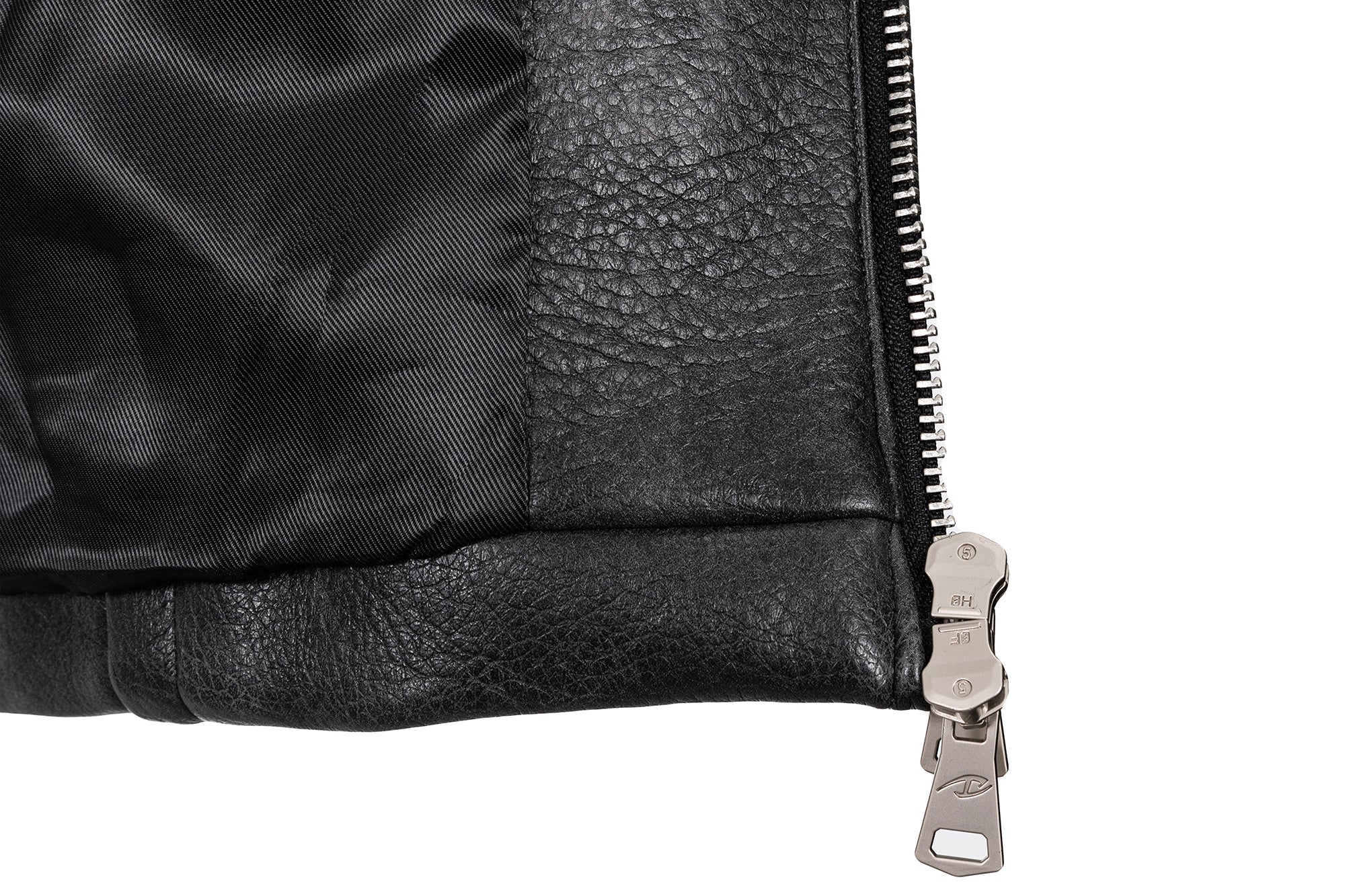 CATSSTAC Pebbled Faux Leather Multi-Zipper Biker Jacket