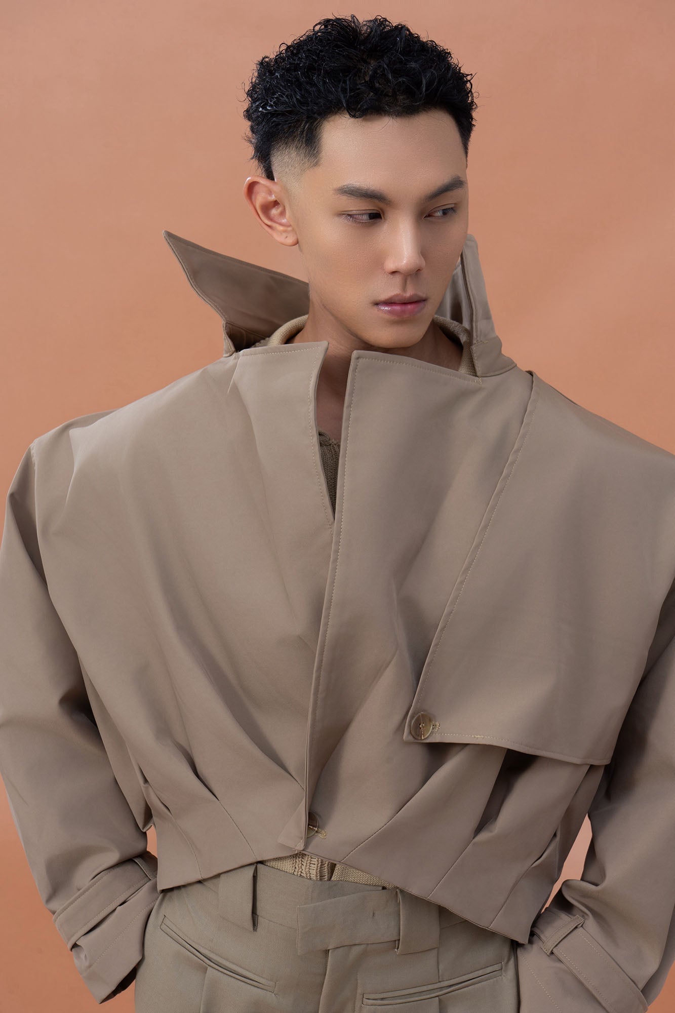 CLP Architectural Cropped Trench Jacket