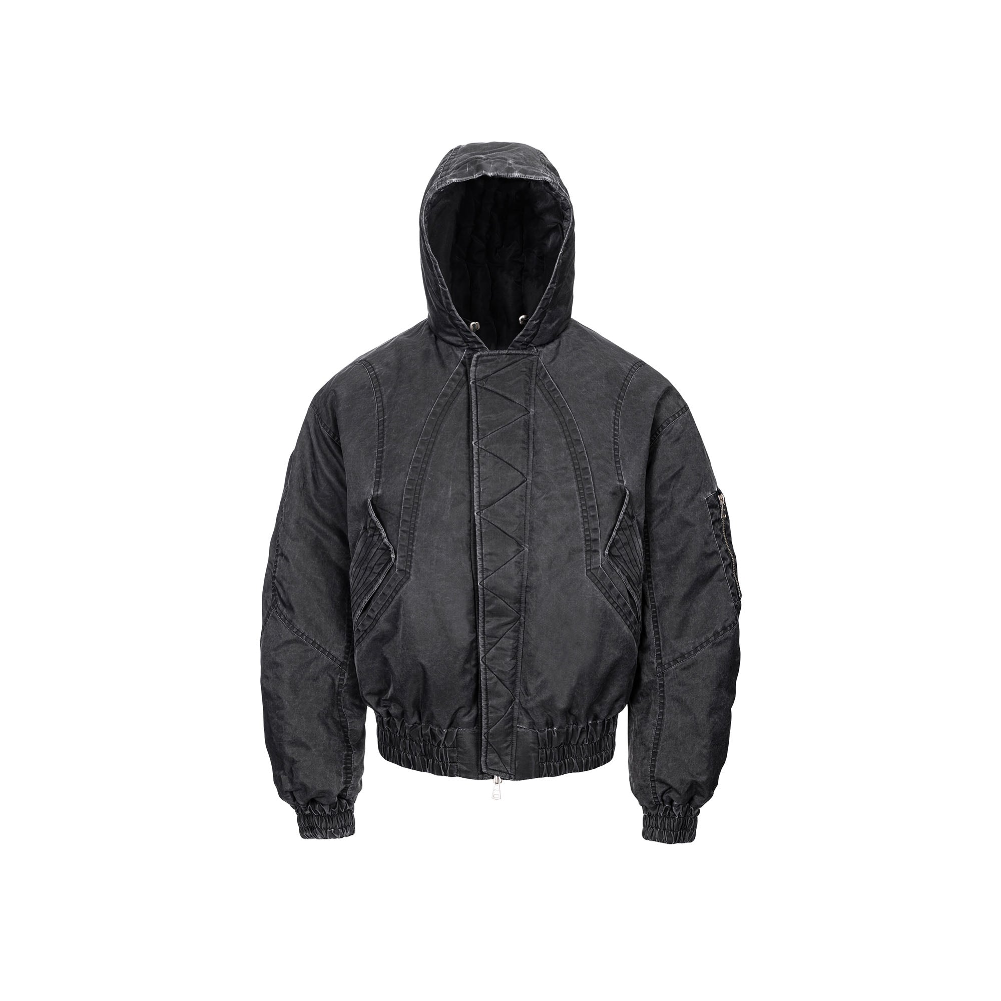 CATSSTAC Washed Nylon Bomber Puffer Jacket