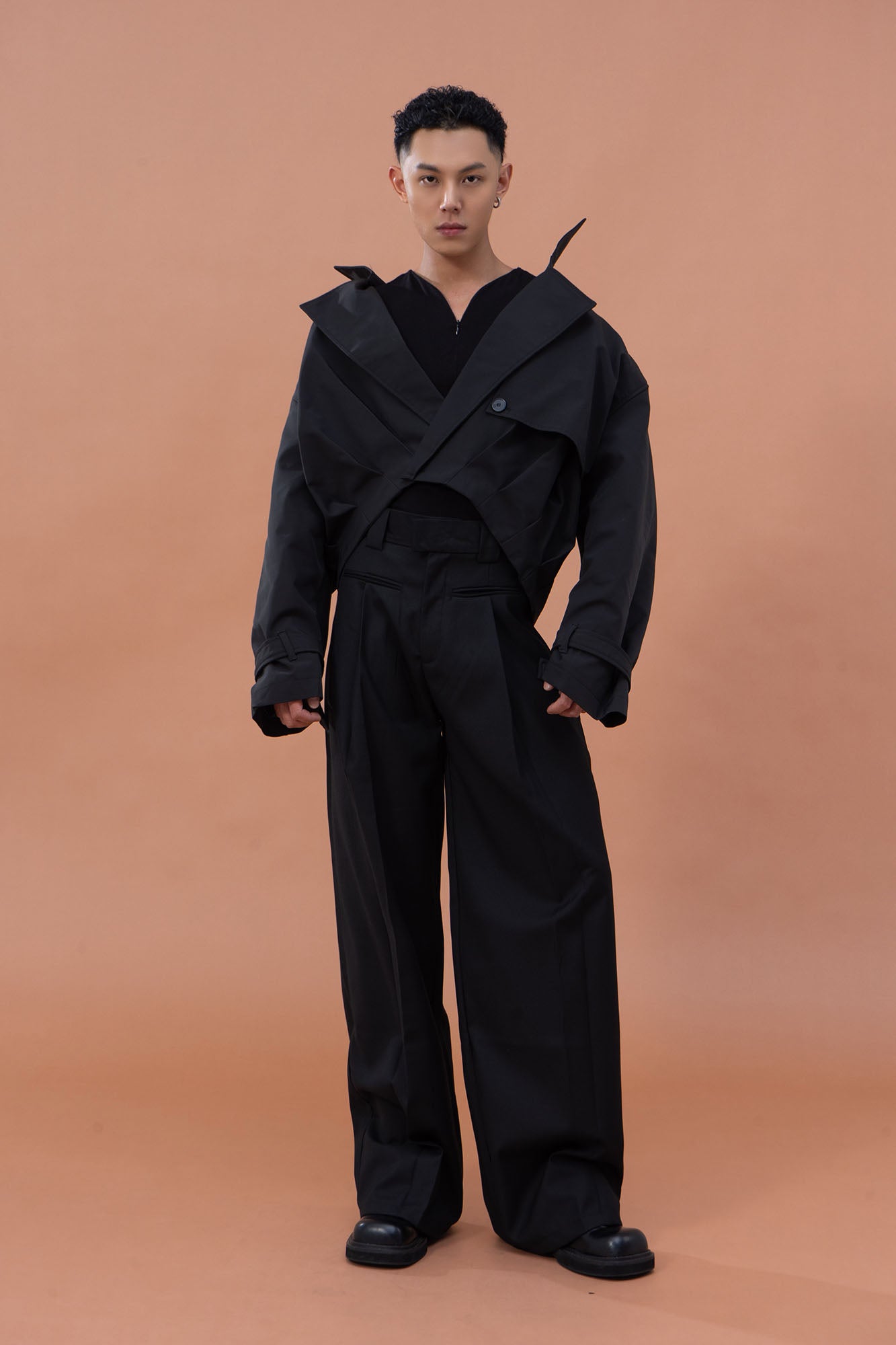 CLP Architectural Cropped Trench Jacket