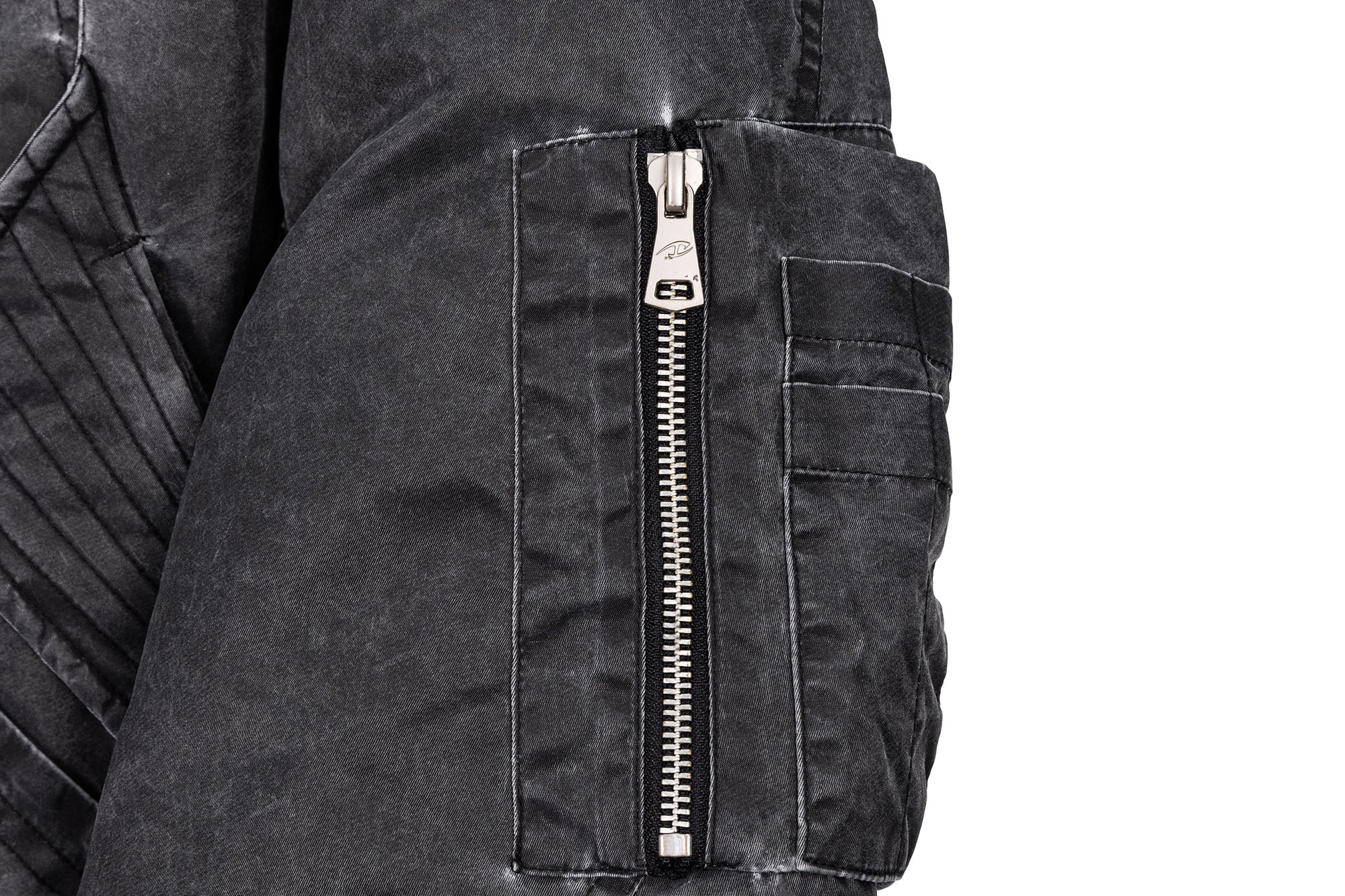 CATSSTAC Washed Nylon Bomber Puffer Jacket