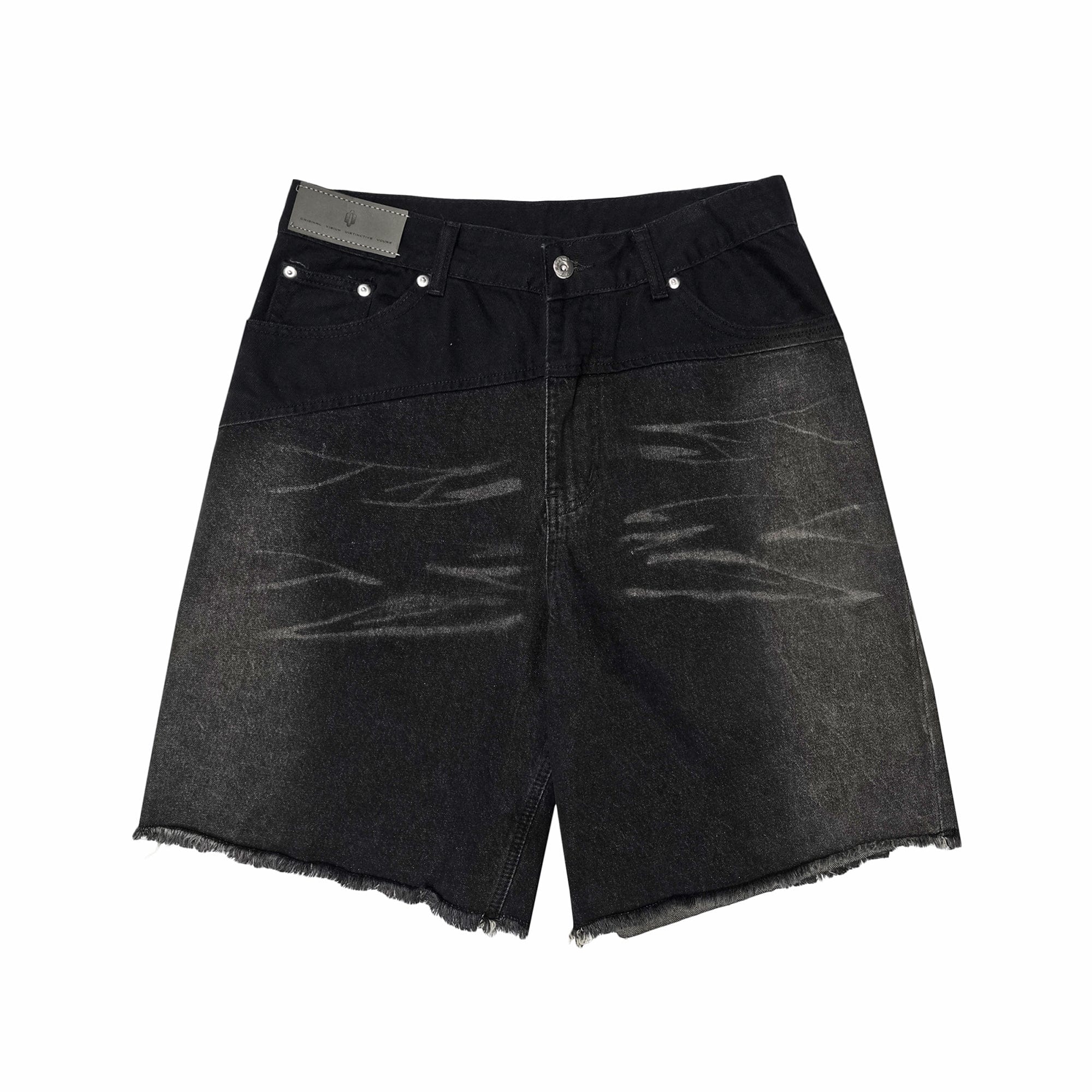 OVDY Retro Deconstructed Washed Raw Edge Shorts, premium urban and streetwear designers apparel on PROJECTISR.com, OVDY