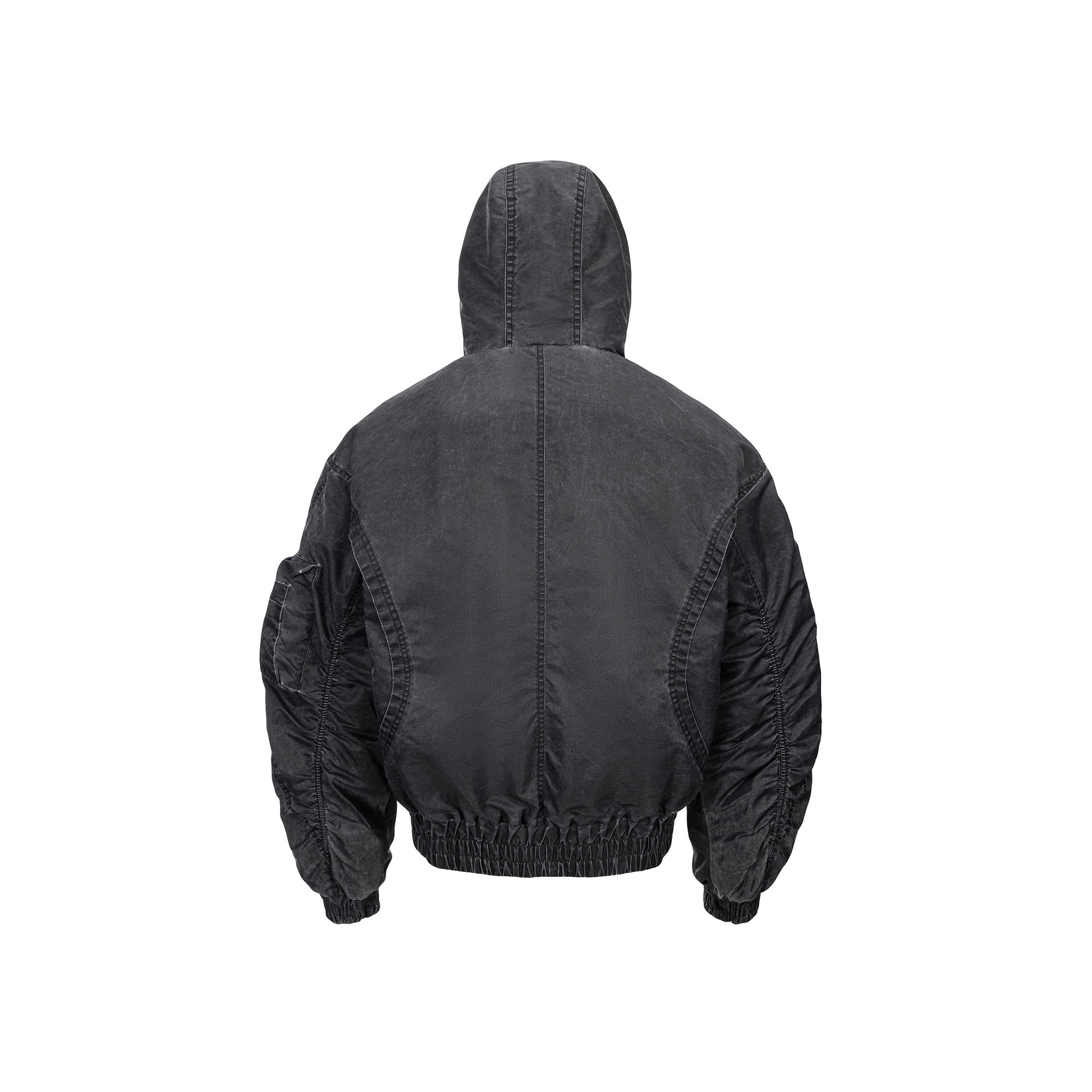 CATSSTAC Washed Nylon Bomber Puffer Jacket