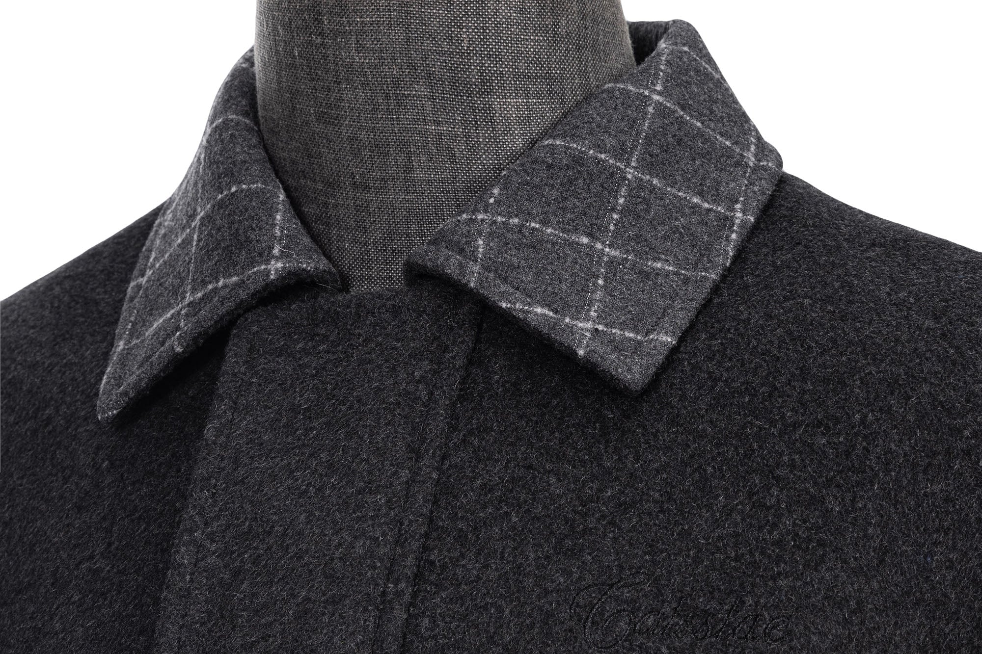CATSSTAC Wool-Blend Plaid-Collar Bomber Jacket