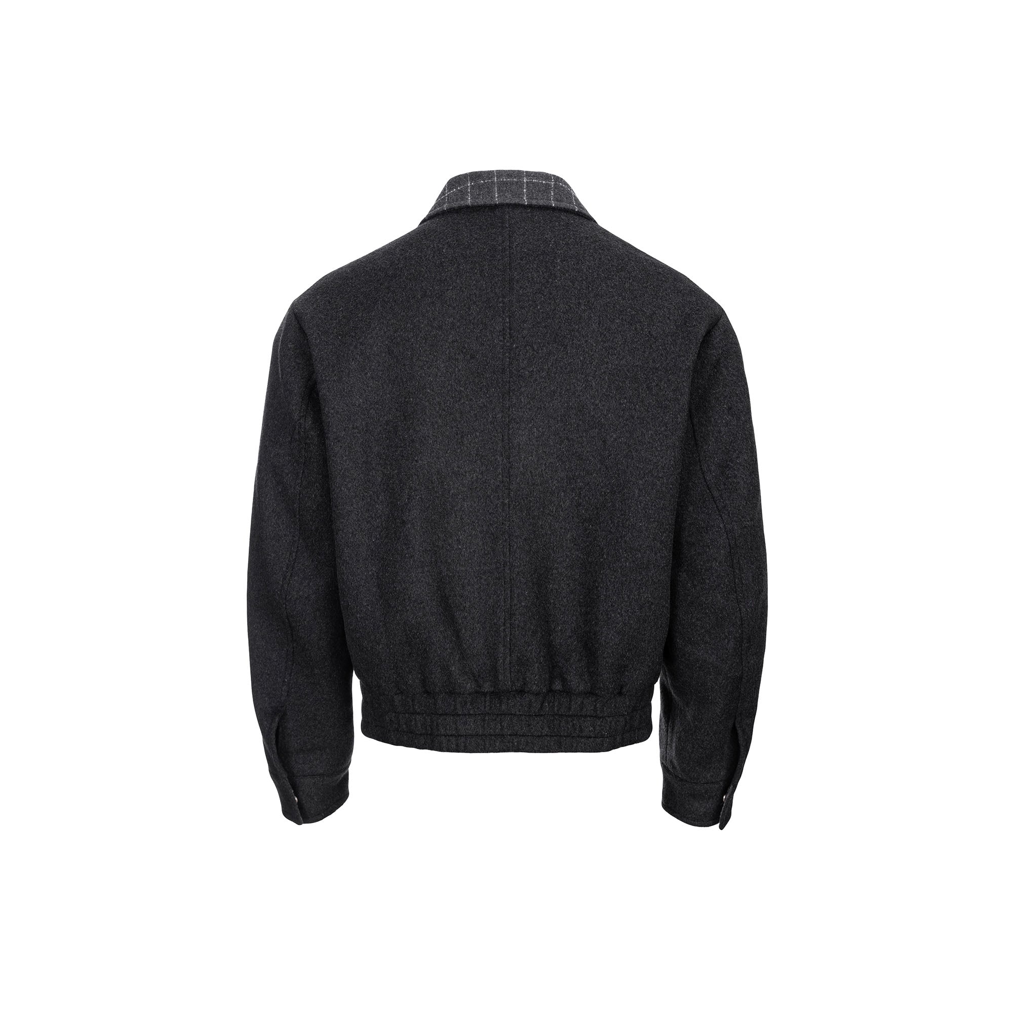 CATSSTAC Wool-Blend Plaid-Collar Bomber Jacket