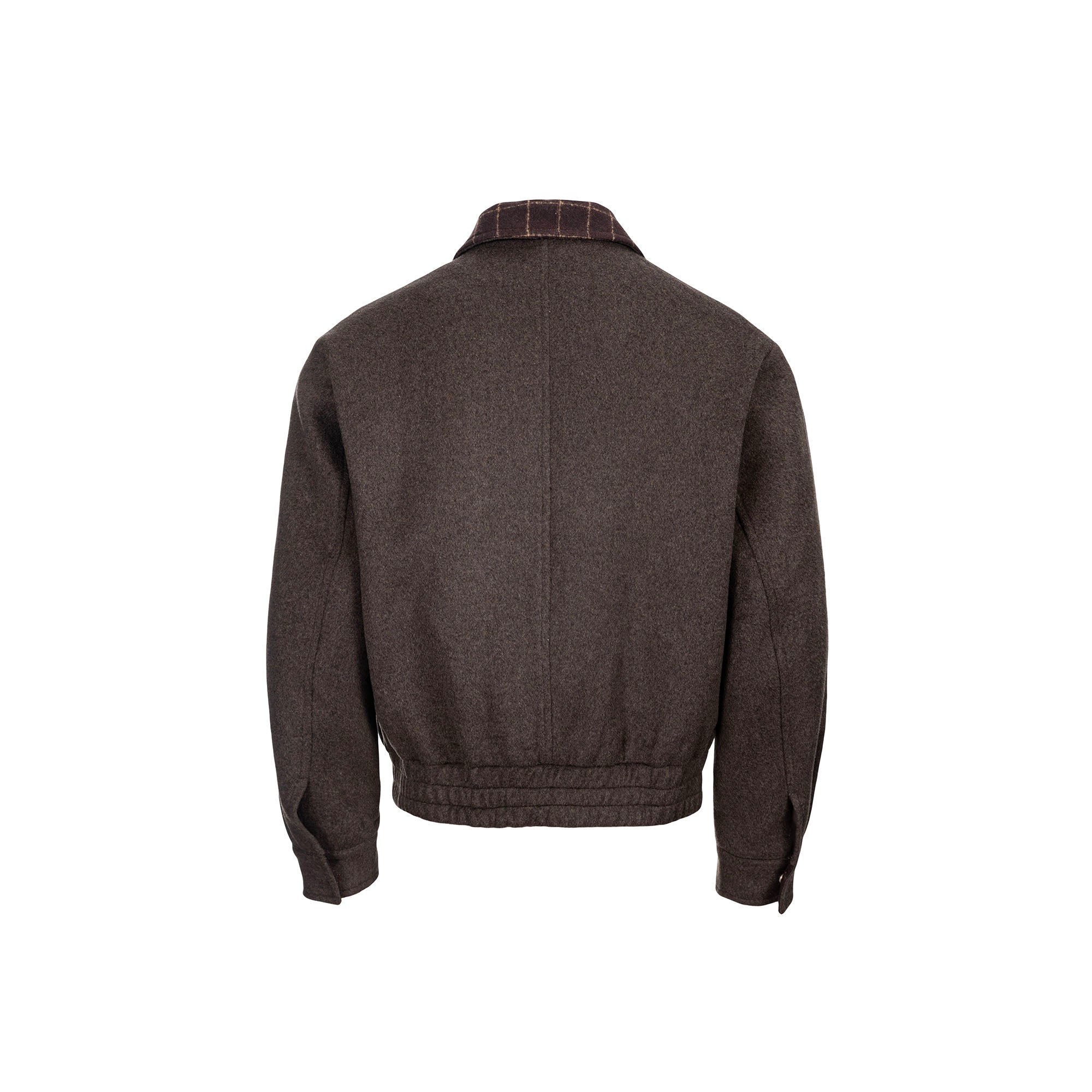 CATSSTAC Wool-Blend Plaid-Collar Bomber Jacket