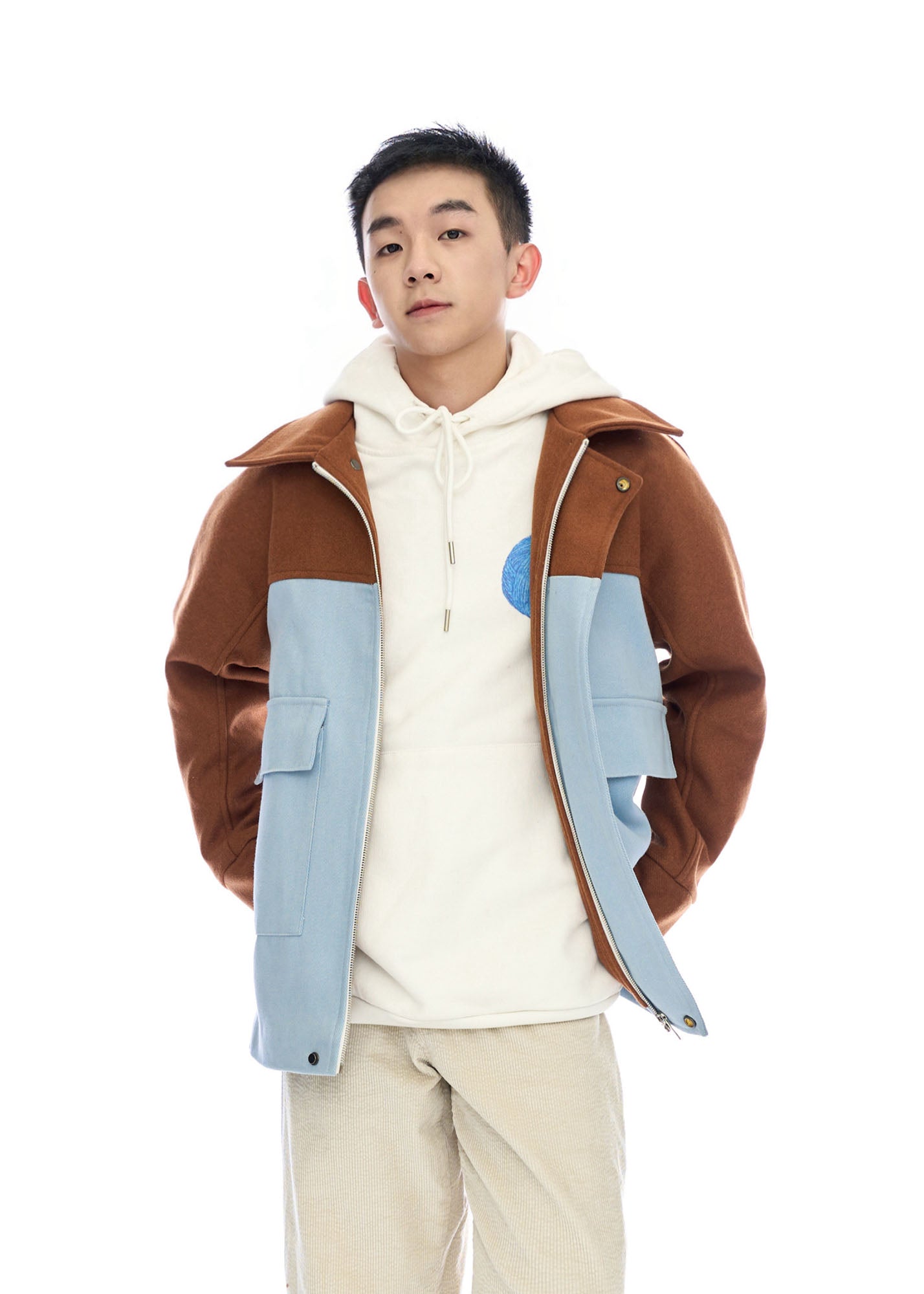 WIID Contrast Panel Wool-Blend Jacket, premium urban and streetwear designers apparel on PROJECTISR.com, WIID