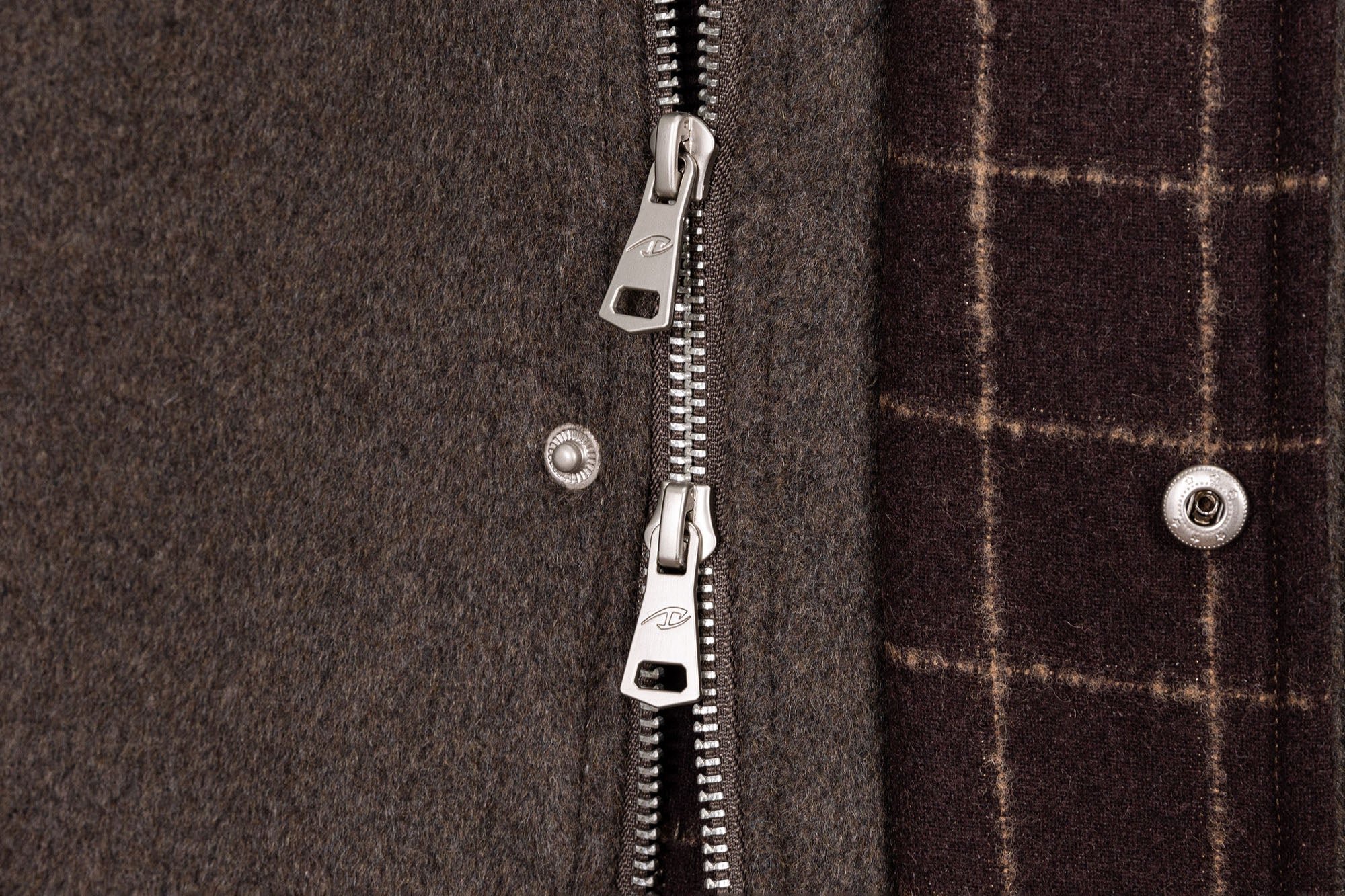 CATSSTAC Wool-Blend Plaid-Collar Bomber Jacket