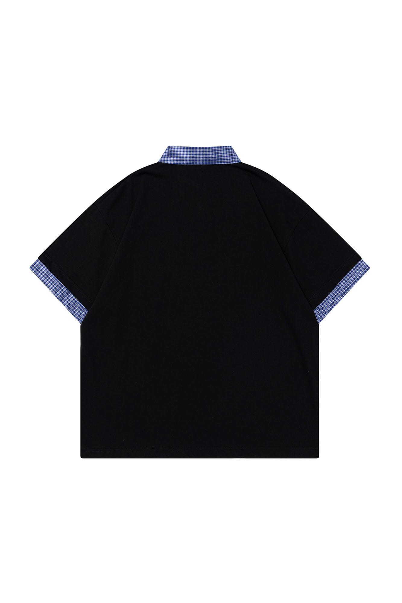 OVDY Layered Plaid Panel Mock Shirt T-Shirt, premium urban and streetwear designers apparel on PROJECTISR.com, OVDY