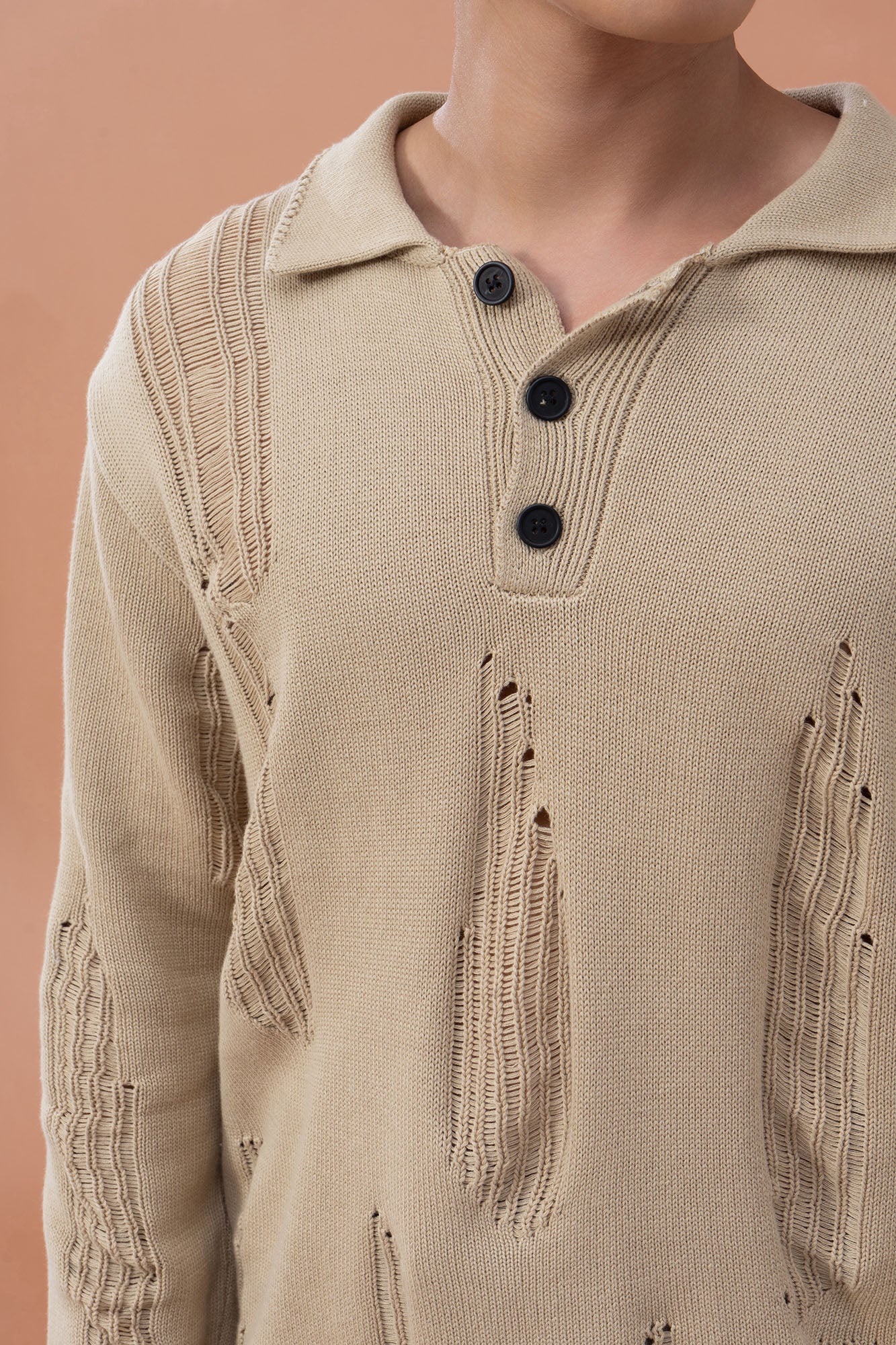 CLP Distressed Polo Sweater