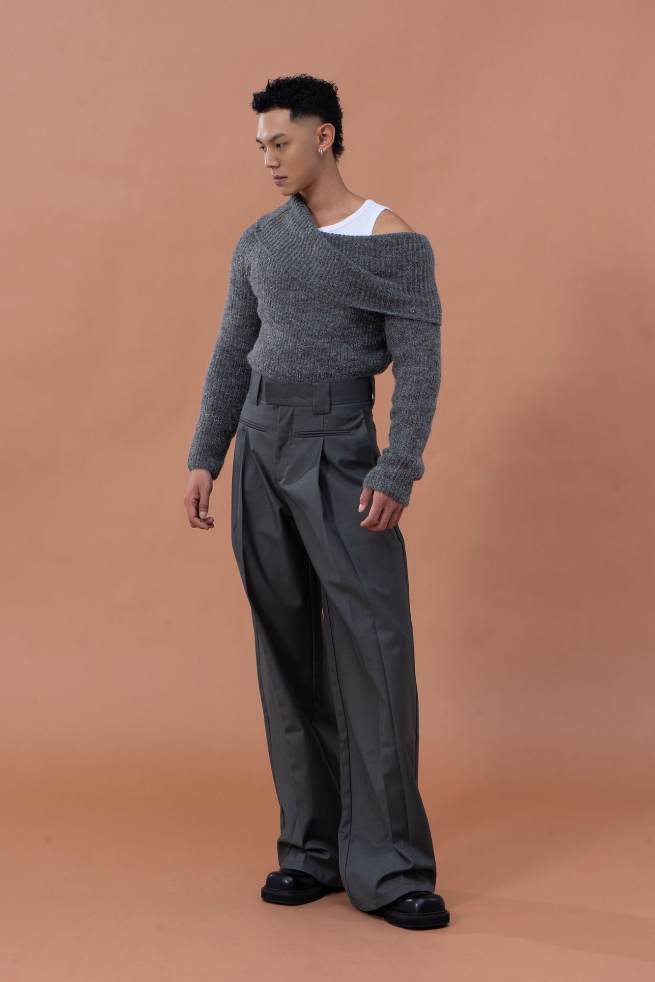 CLP Off-Shoulder Foldover Sweater