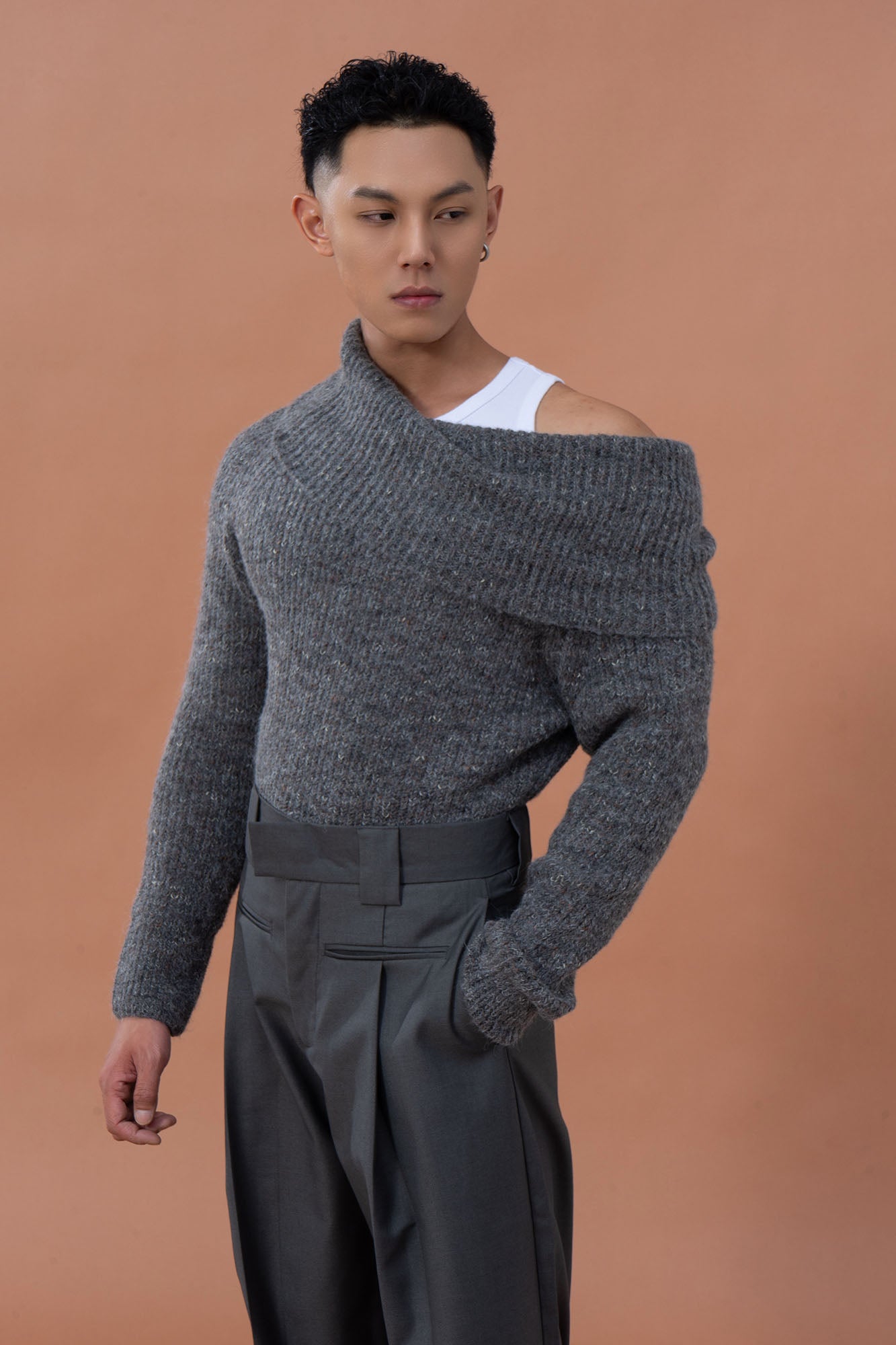 CLP Off-Shoulder Foldover Sweater