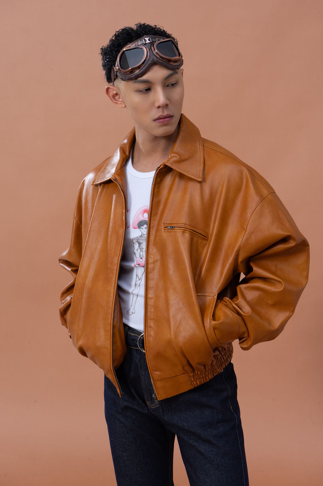 CLP Faux Leather Oversized Blouson