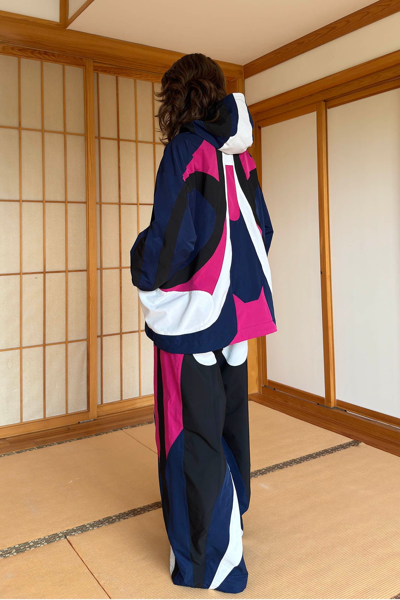 MIICHOUS EVA Tangram Spliced Hooded Windbreaker, premium urban and streetwear designers apparel on PROJECTISR.com, Miichous