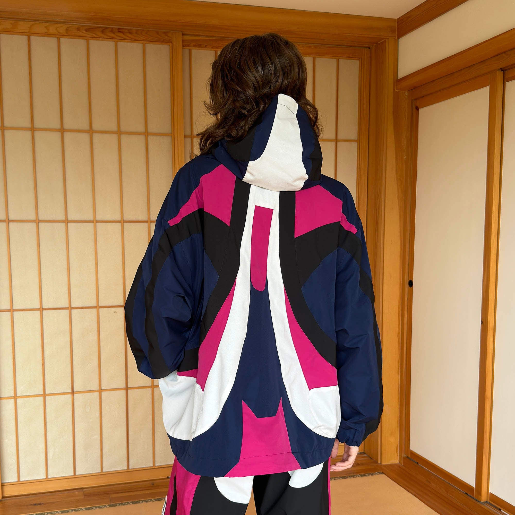MIICHOUS EVA Tangram Spliced Hooded Windbreaker, premium urban and streetwear designers apparel on PROJECTISR.com, Miichous