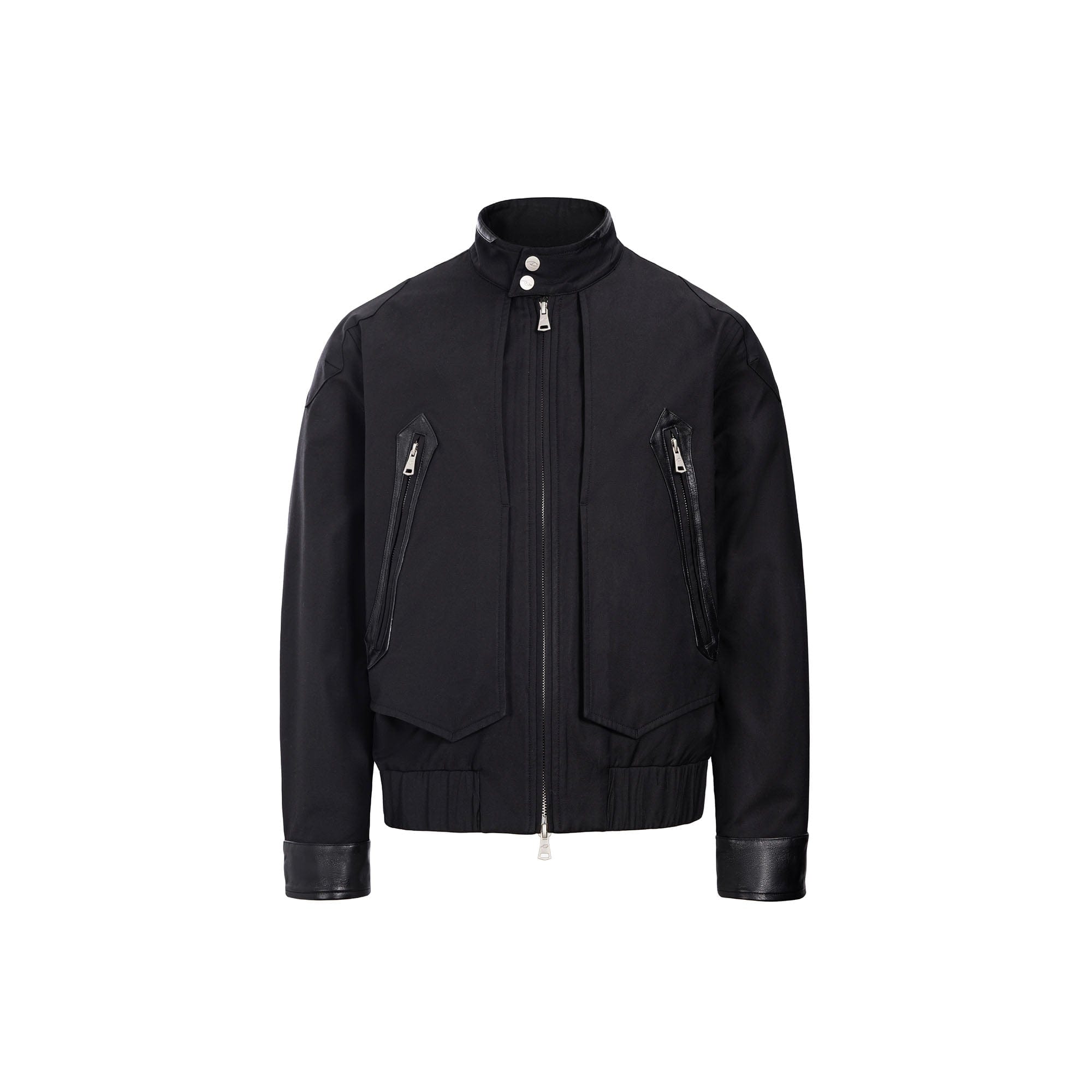 CATSSTAC Leather Panel Stand Collar Jacket, premium urban and streetwear designers apparel on PROJECTISR.com, CATSSTAC