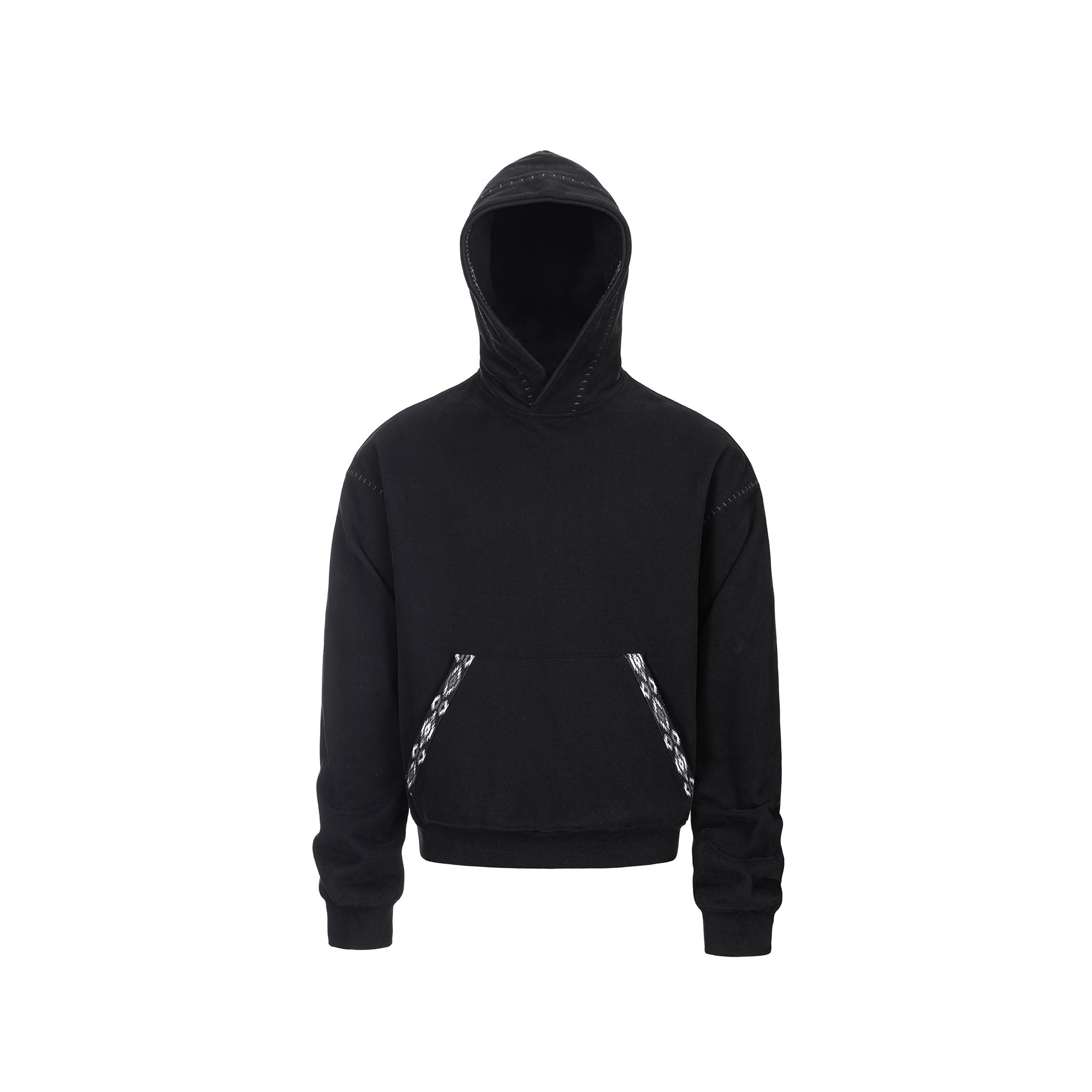 CATSSTAC Totem-Trimmed Kangaroo Pocket Hoodie, premium urban and streetwear designers apparel on PROJECTISR.com, CATSSTAC