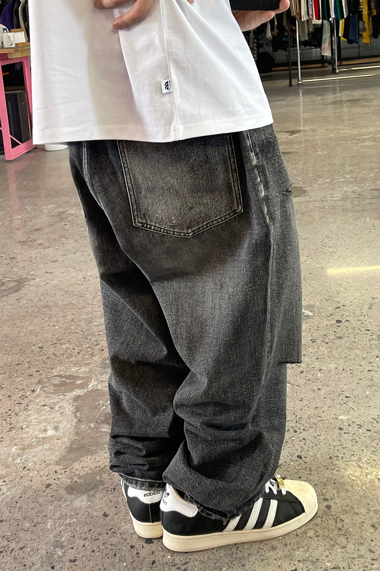 ME DA IGUAL Ripped Distressed Washed Straight-Leg Jeans, premium urban and streetwear designers apparel on PROJECTISR.com, ME DA IGUAL