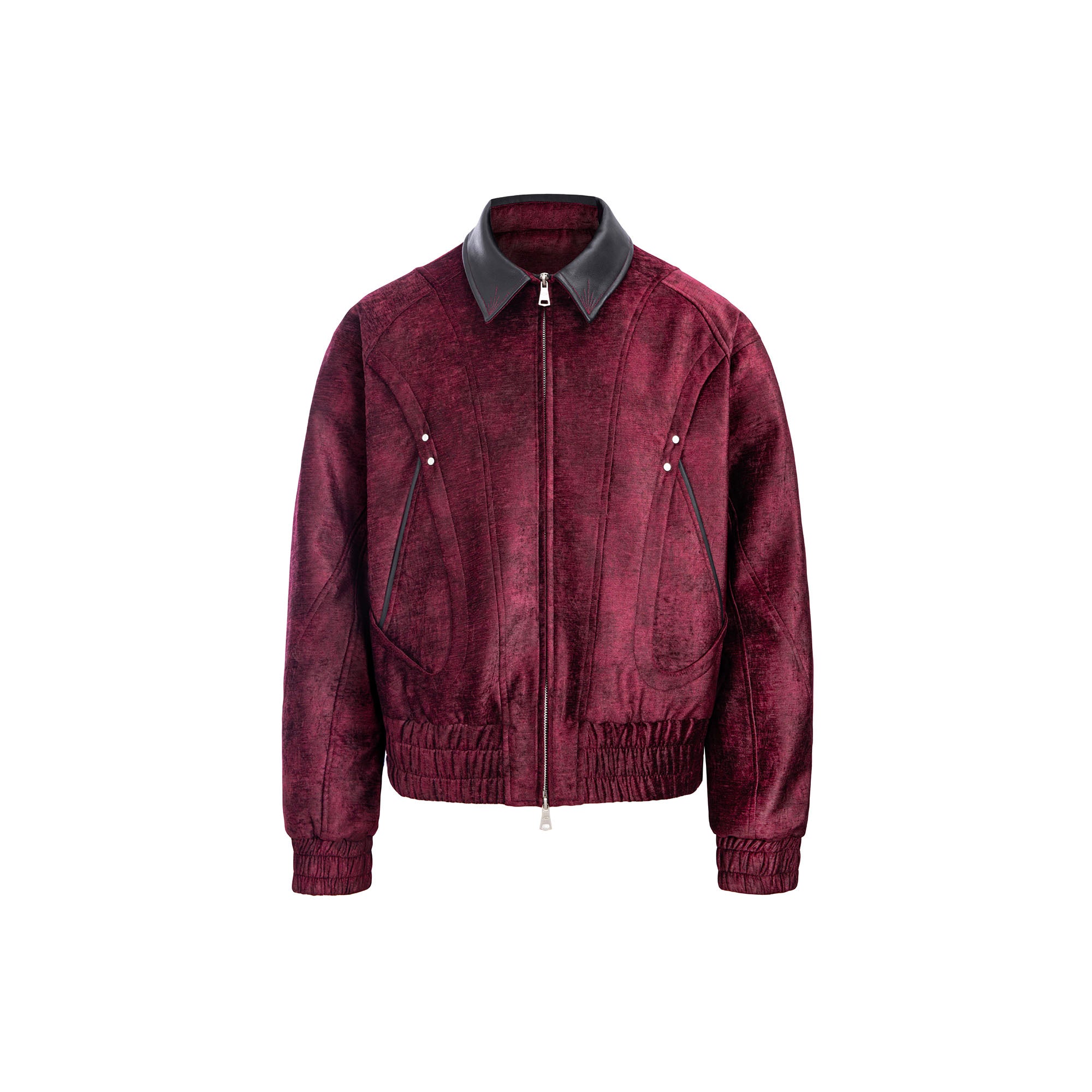 CATSSTAC Velvet Leather-Collar Elastic Jacket, premium urban and streetwear designers apparel on PROJECTISR.com, CATSSTAC