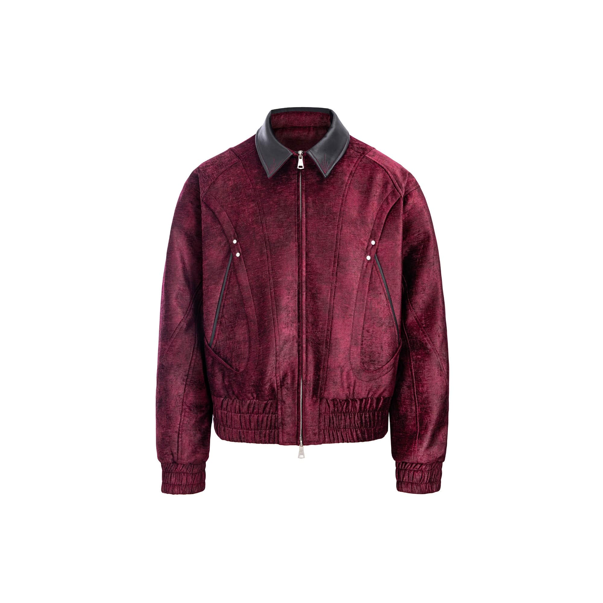 CATSSTAC Velvet Leather-Collar Elastic Jacket, premium urban and streetwear designers apparel on PROJECTISR.com, CATSSTAC