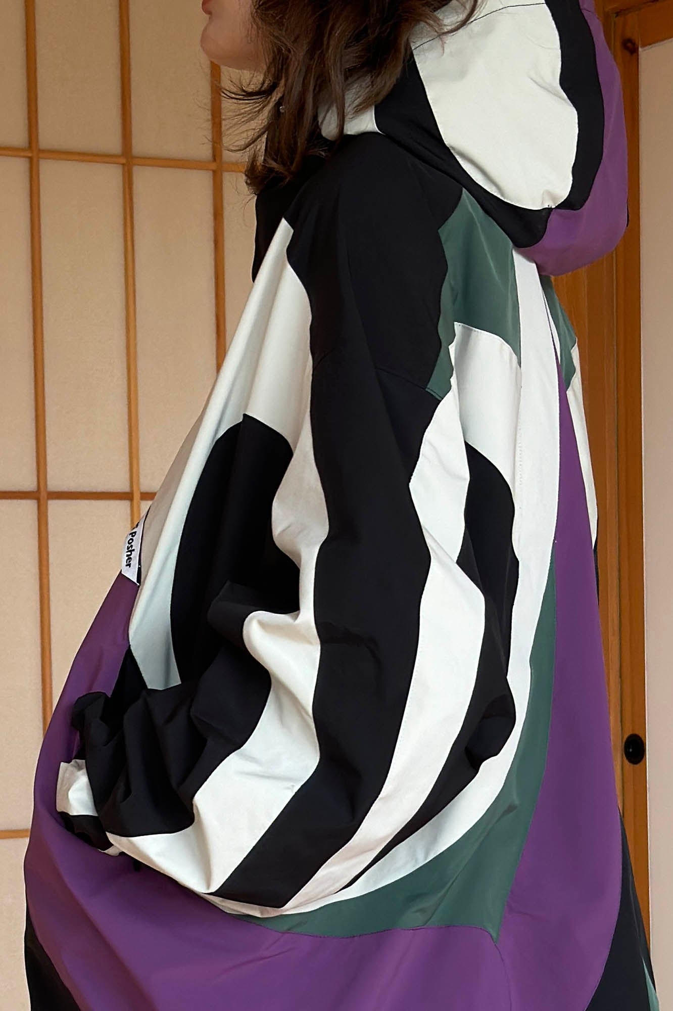 MIICHOUS EVA Tangram Spliced Hooded Windbreaker, premium urban and streetwear designers apparel on PROJECTISR.com, Miichous