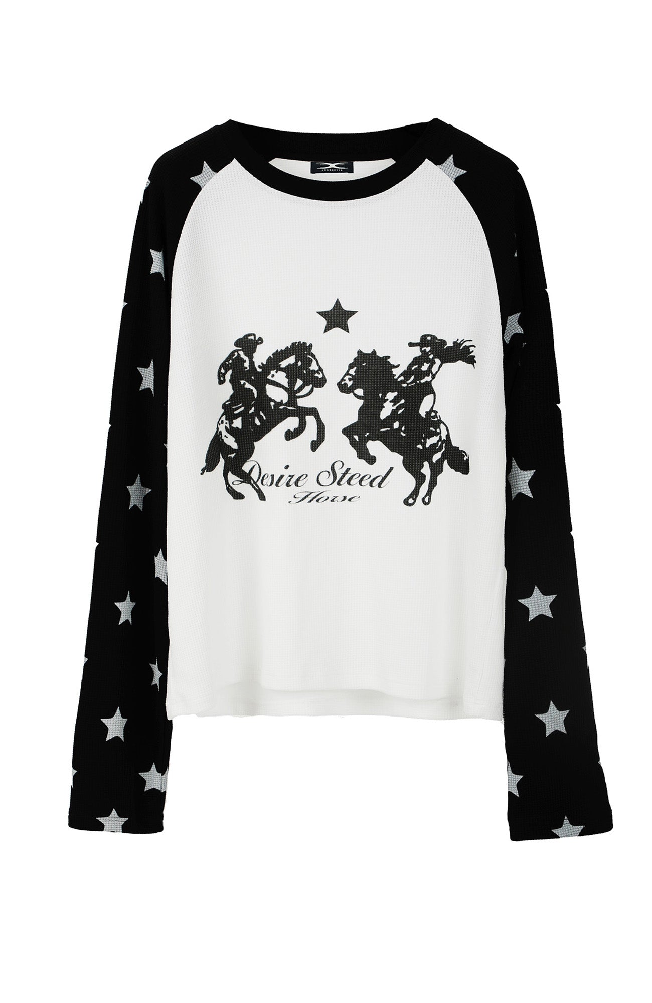 SEXXDEVIL Star Waffle-Knit Raglan Long-Sleeve Tee