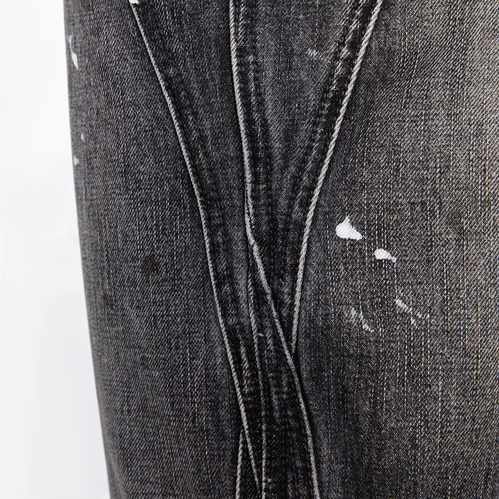 CATSSTAC Washed Panel Paint-Stain Wide-Leg Jeans, premium urban and streetwear designers apparel on PROJECTISR.com, CATSSTAC
