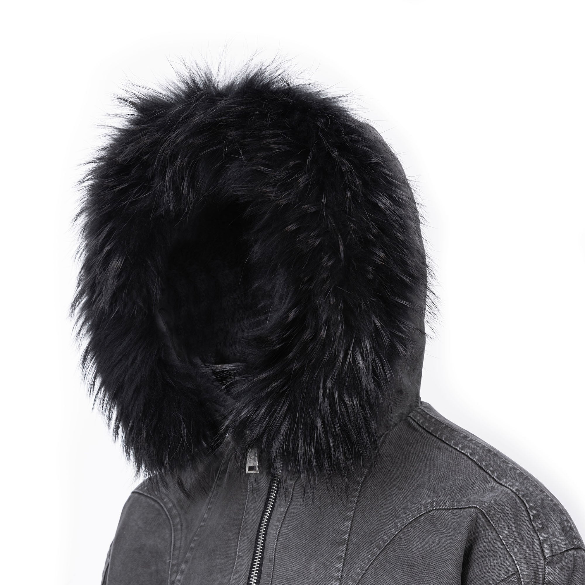 CATSSTAC Detachable Faux Fur Trim Panel Bomber Jacket