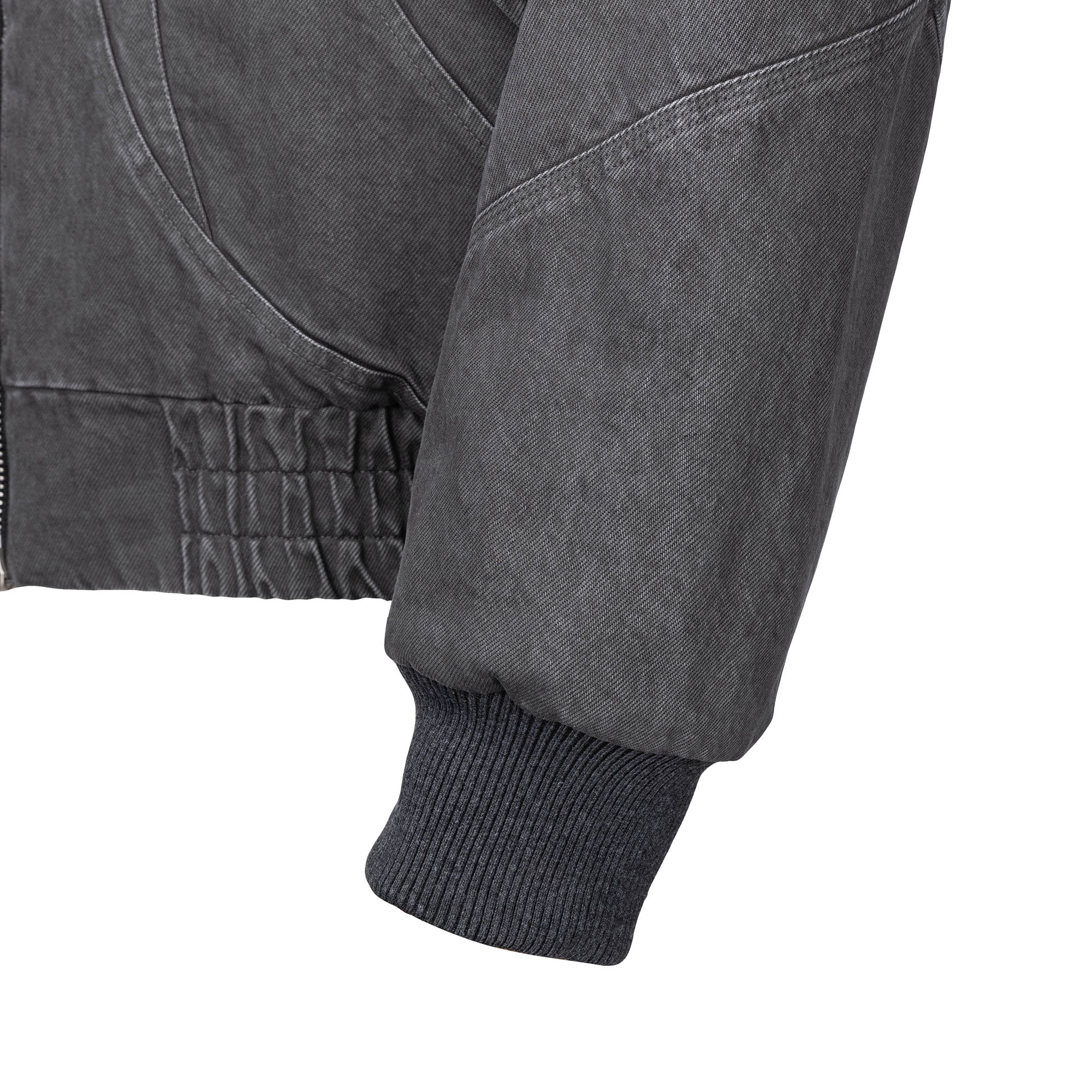 CATSSTAC Detachable Faux Fur Trim Panel Bomber Jacket