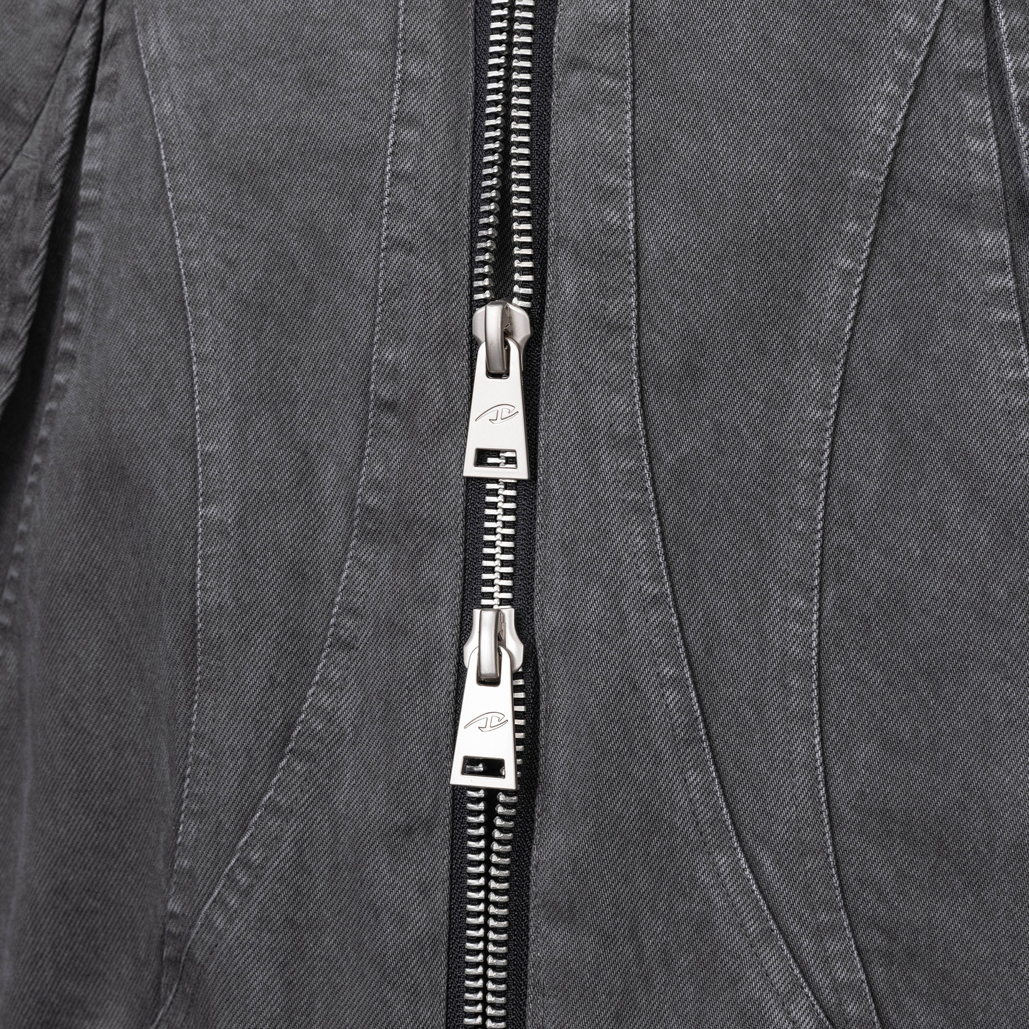 CATSSTAC Detachable Faux Fur Trim Panel Bomber Jacket