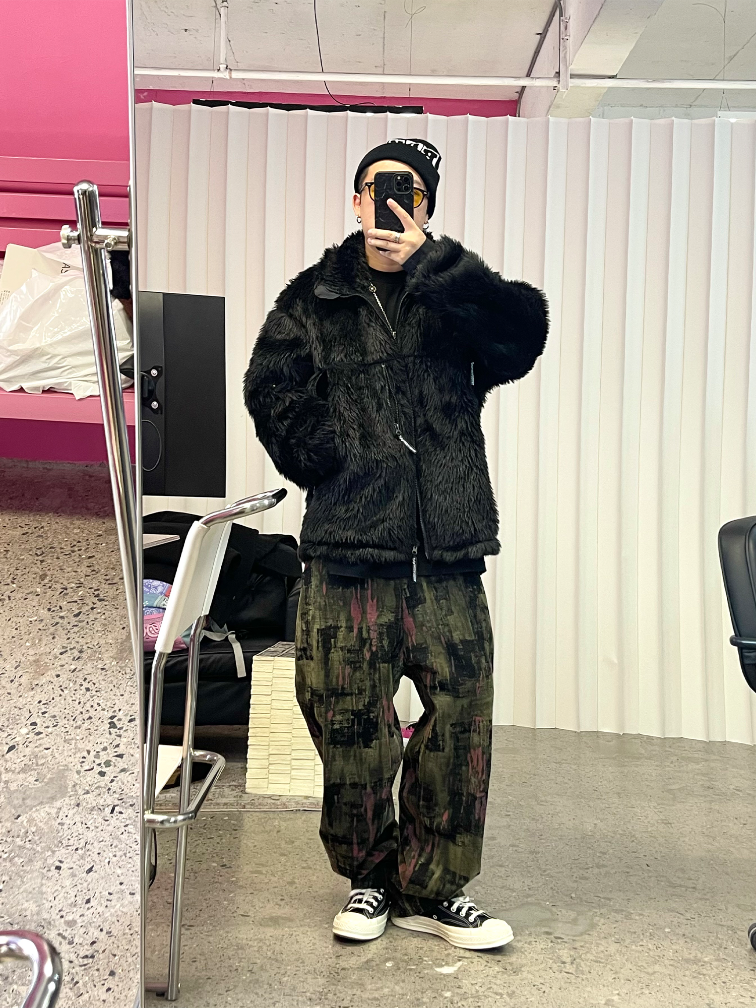 ME DA IGUAL Shaggy Multi-Pocket Faux Fur Jacket