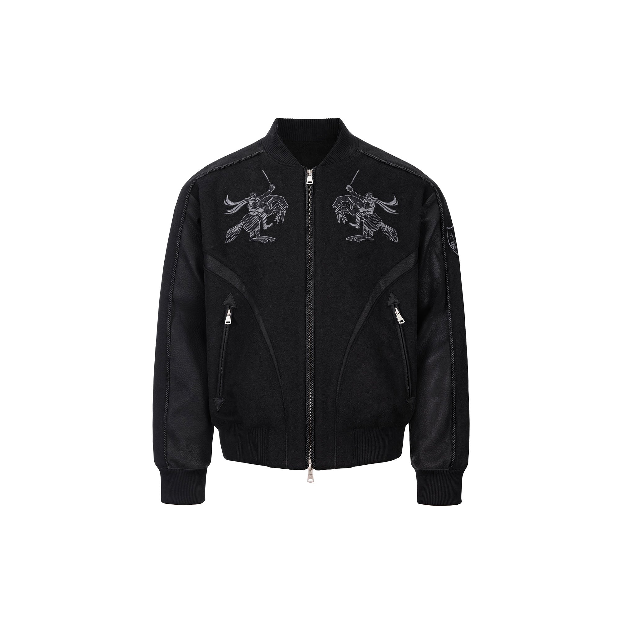 CATSSTAC Warrior Embroidered Panel Bomber Jacket, premium urban and streetwear designers apparel on PROJECTISR.com, CATSSTAC