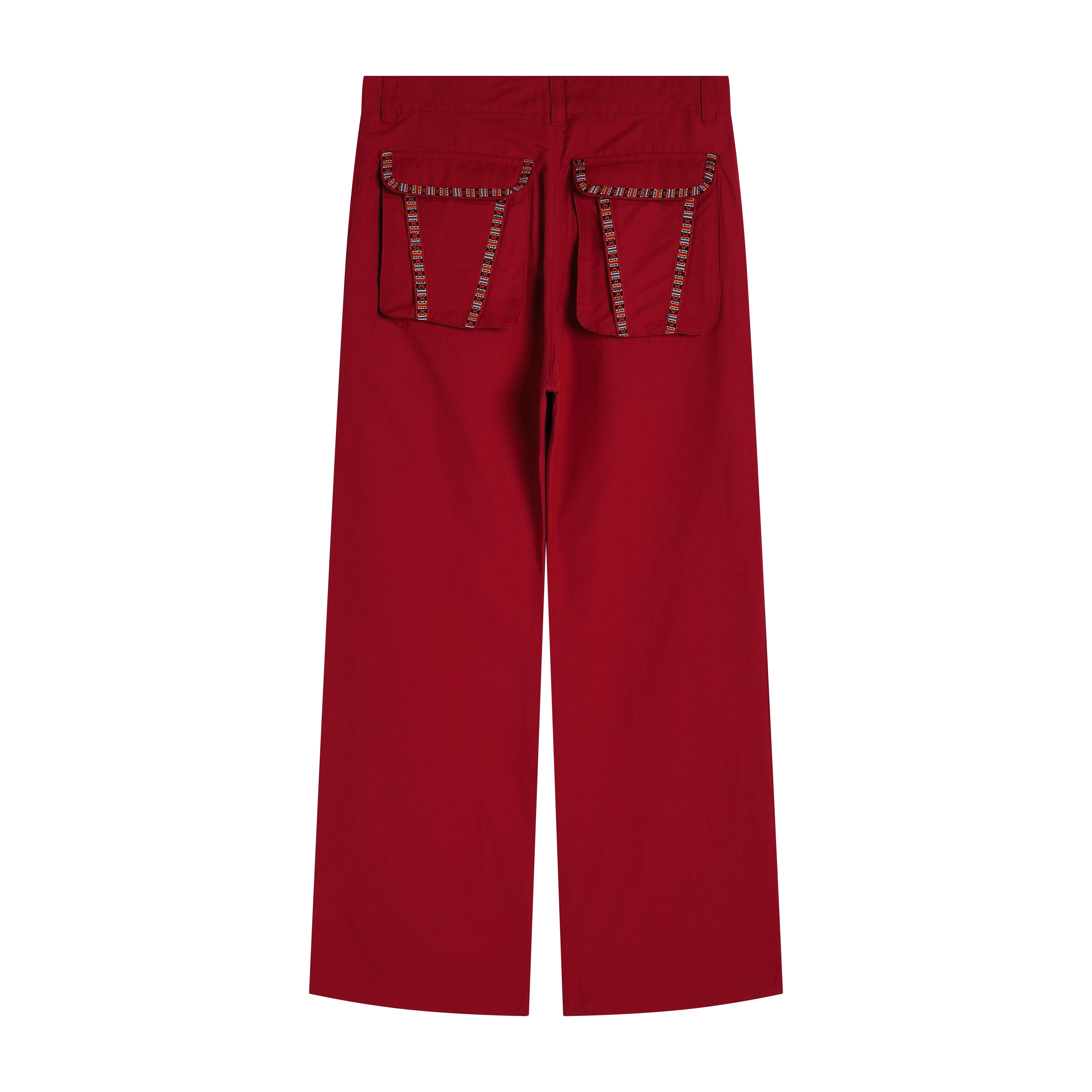 DND4DES The Bass Pants Red, premium urban and streetwear designers apparel on PROJECTISR.com, DND4DES
