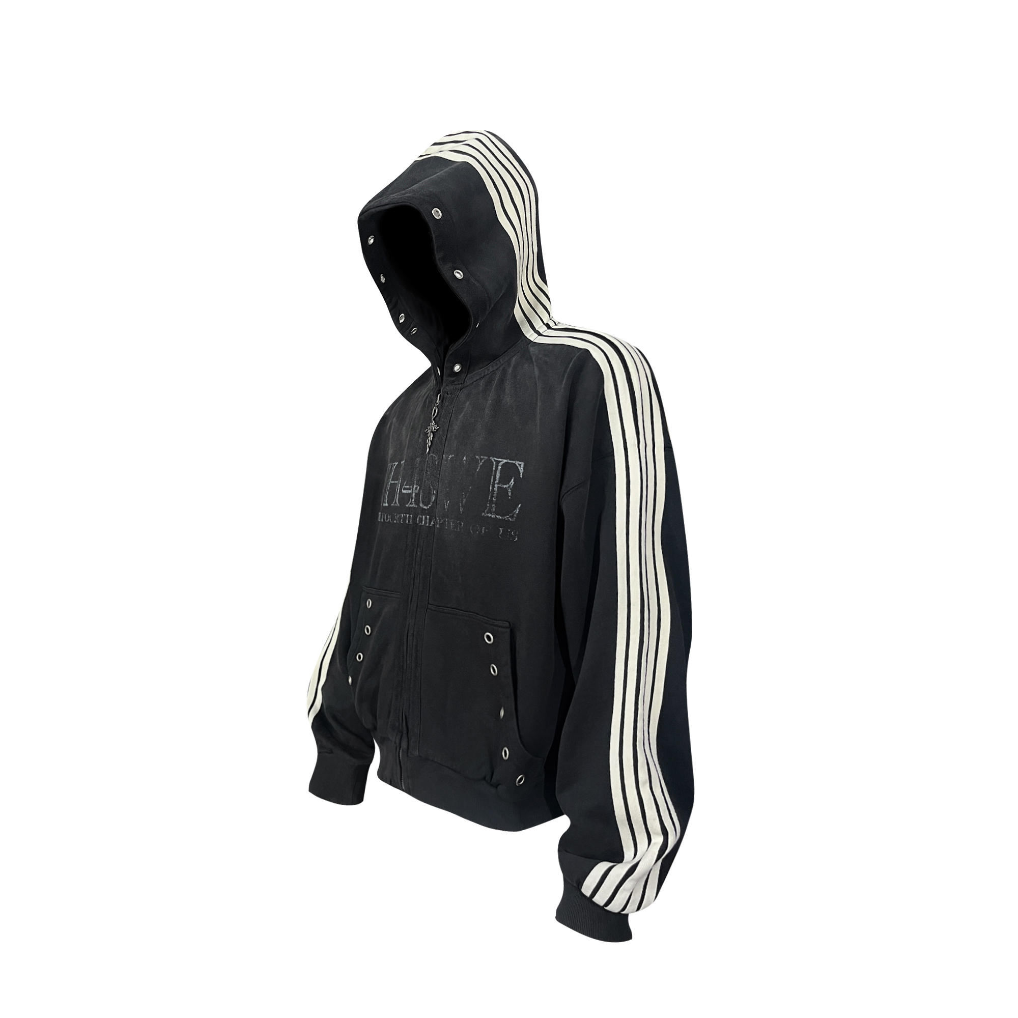TH4SWE Washed Striped Hooded Jacket