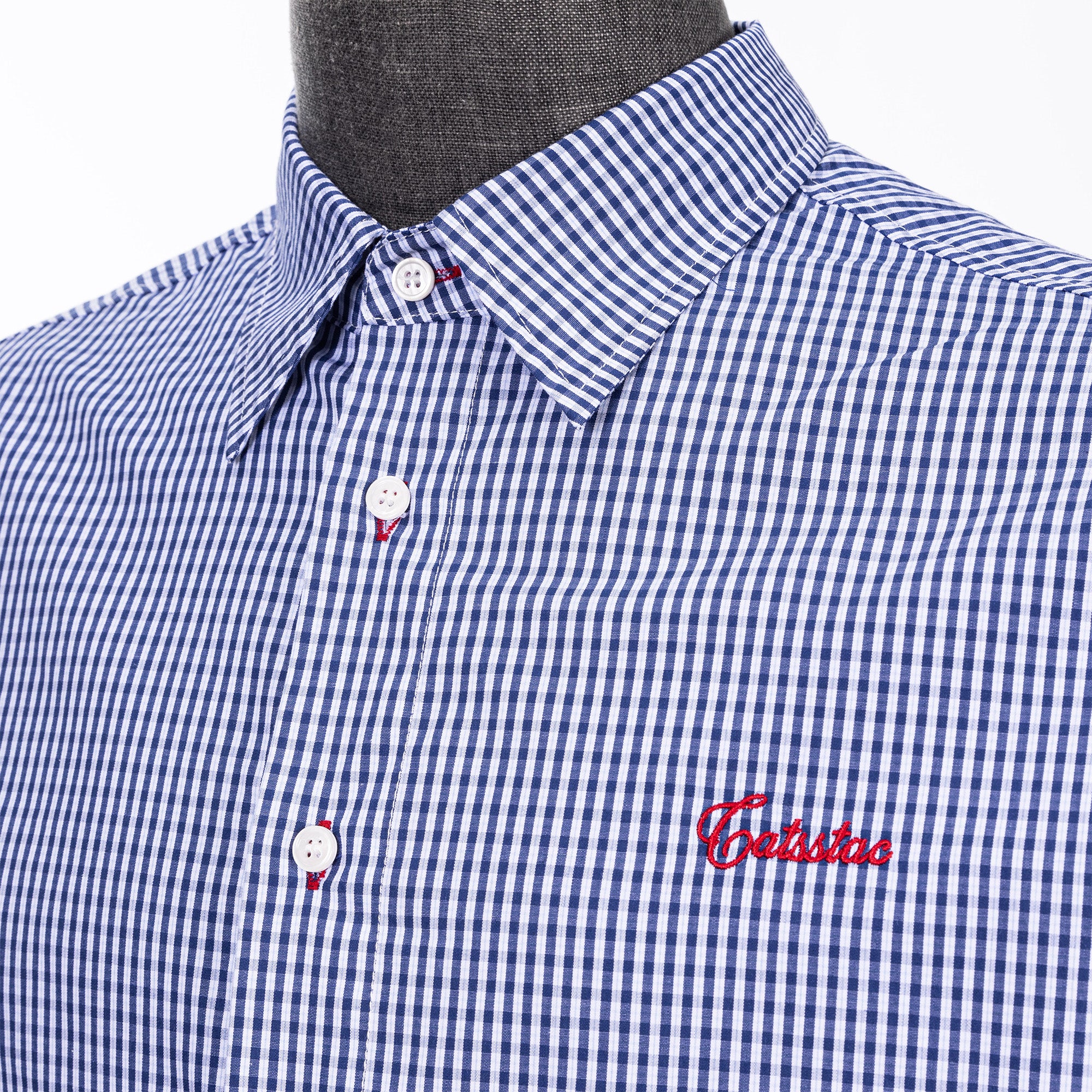 CATSSTAC Essential Gingham Embroidered Shirt, premium urban and streetwear designers apparel on PROJECTISR.com, CATSSTAC