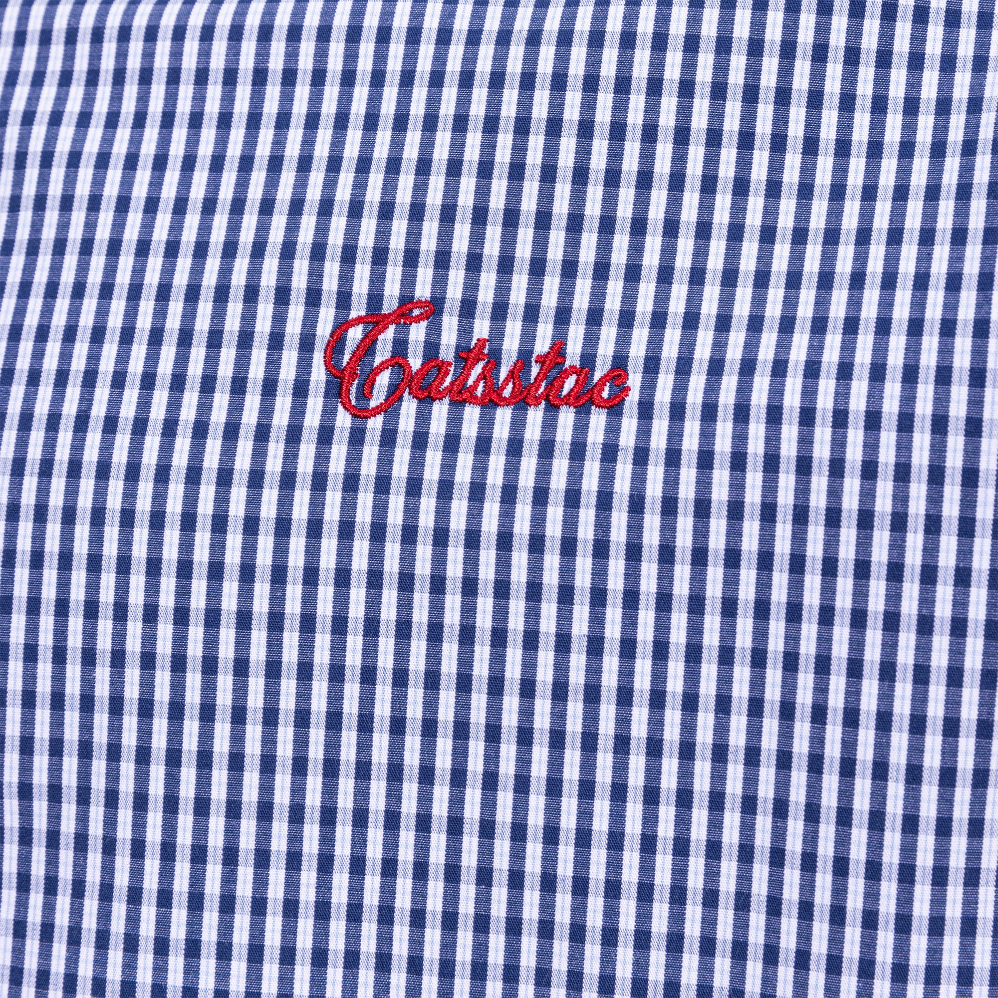 CATSSTAC Essential Gingham Embroidered Shirt, premium urban and streetwear designers apparel on PROJECTISR.com, CATSSTAC