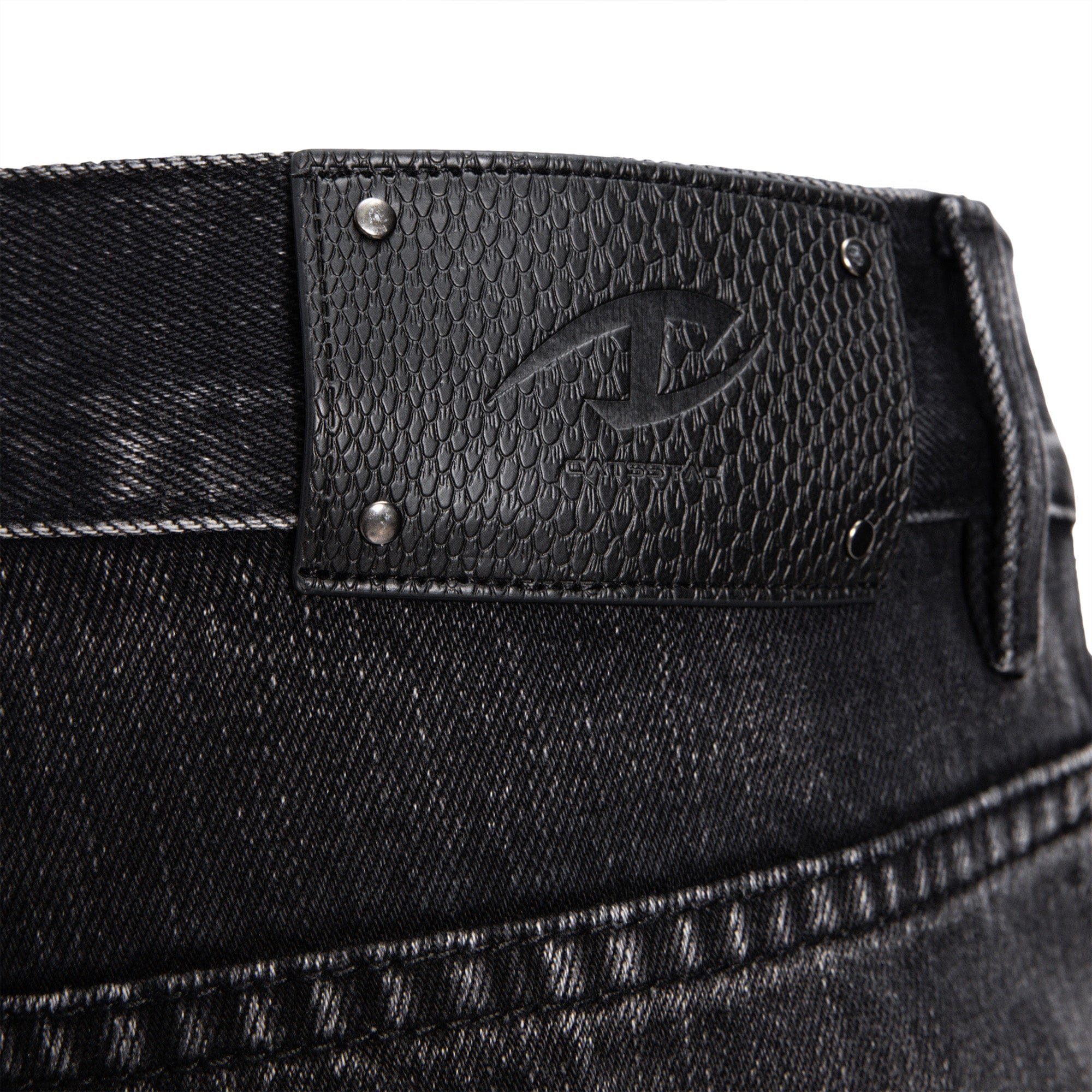 CATSSTAC Whisker Washed Frayed Straight-Leg Jeans, premium urban and streetwear designers apparel on PROJECTISR.com, CATSSTAC