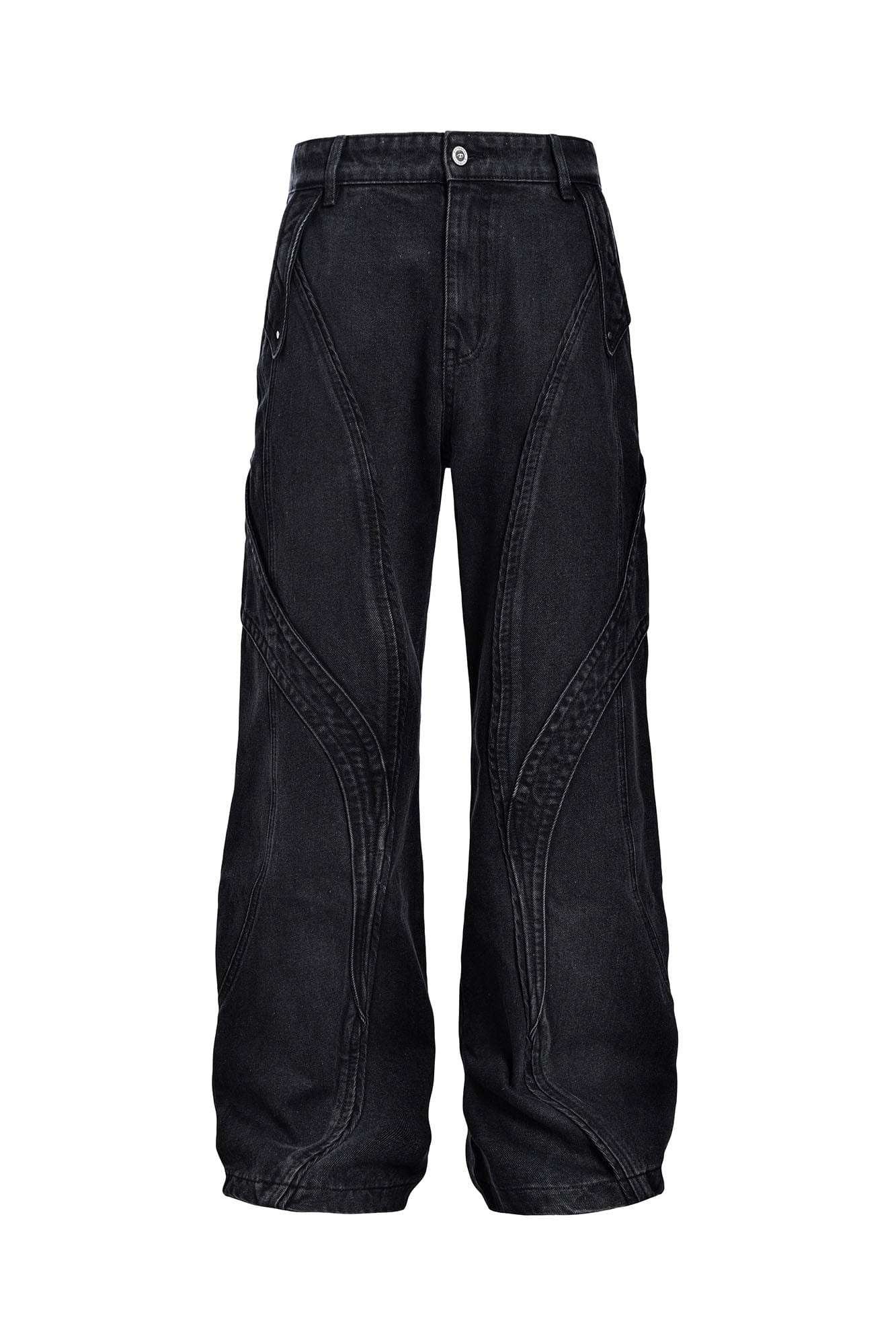 CATSSTAC Curved Panel Straight-Leg Jeans, premium urban and streetwear designers apparel on PROJECTISR.com, CATSSTAC