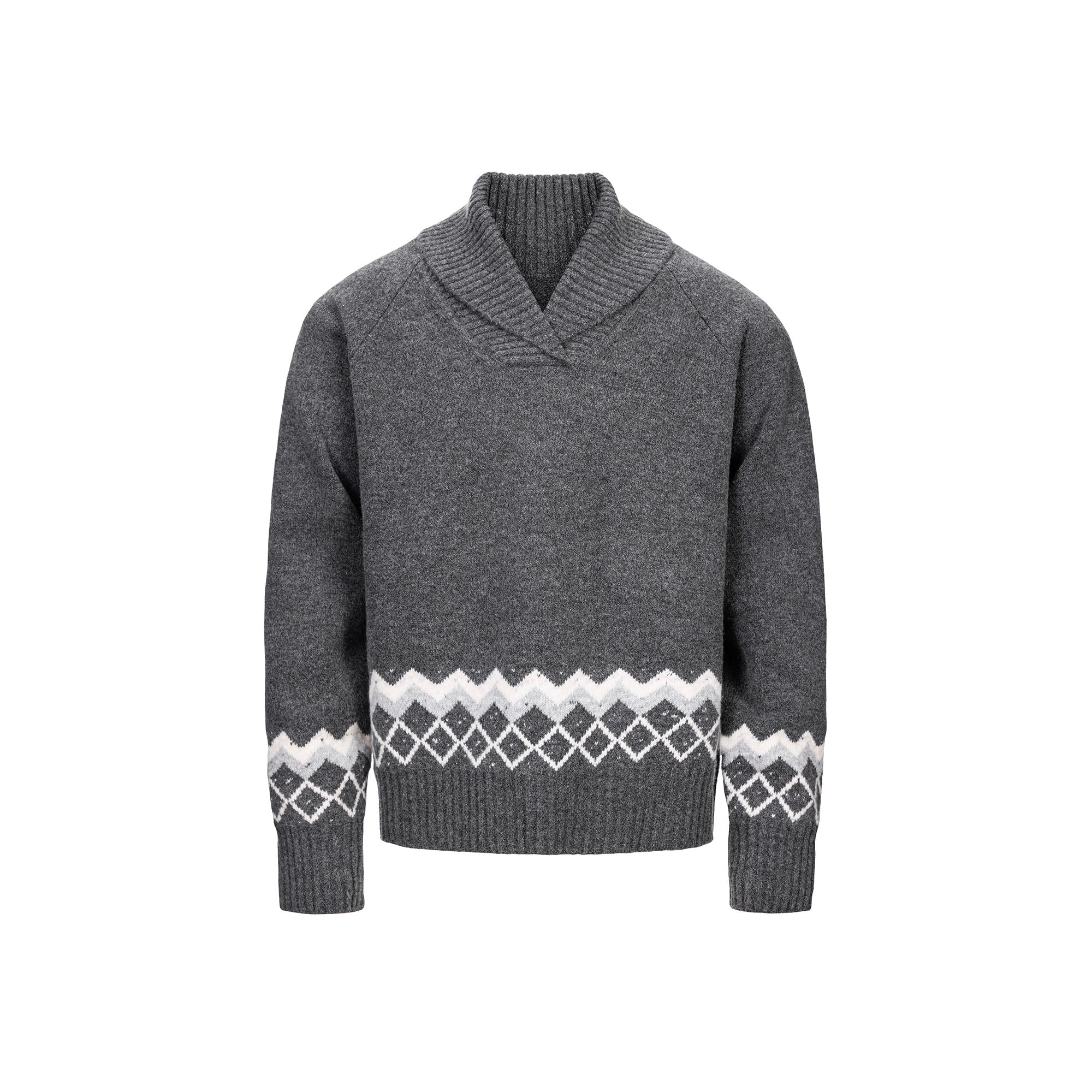 CATSSTAC Nordic Pattern Hem Shawl Collar Sweater, premium urban and streetwear designers apparel on PROJECTISR.com, CATSSTAC