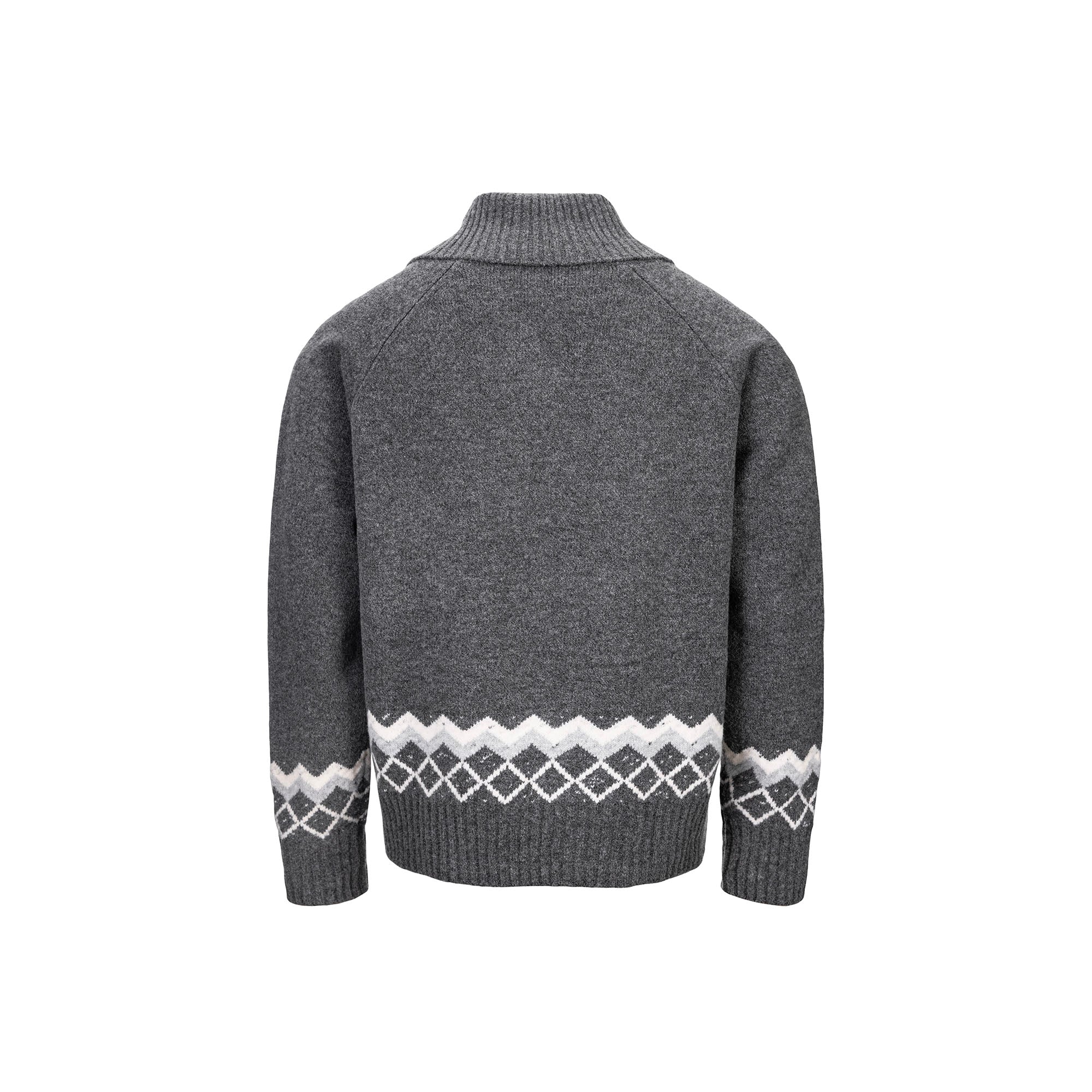 CATSSTAC Nordic Pattern Hem Shawl Collar Sweater, premium urban and streetwear designers apparel on PROJECTISR.com, CATSSTAC