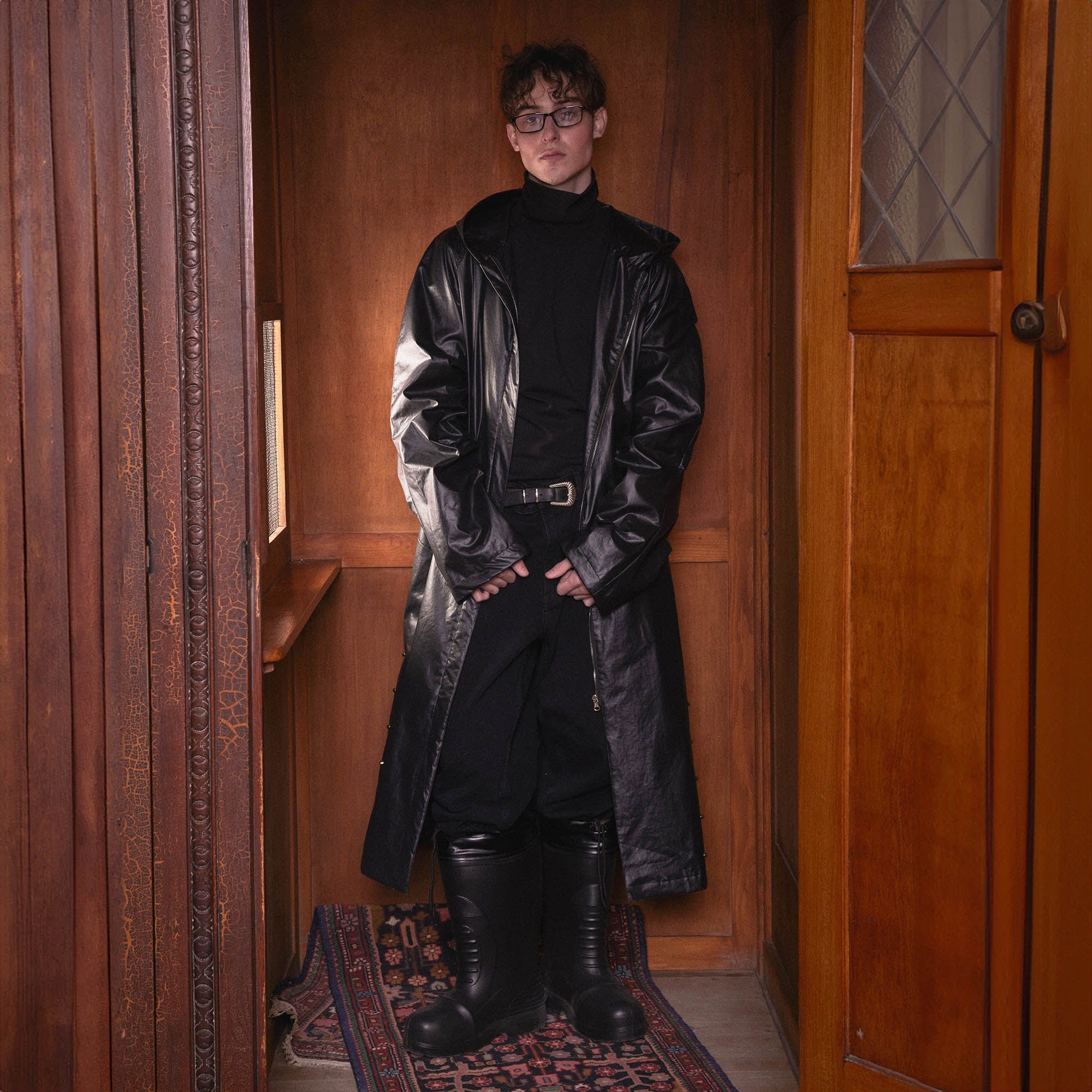 KADAKADA Side-Zipper Rivet Wrinkled Trench Coat, premium urban and streetwear designers apparel on PROJECTISR.com, KADAKADA