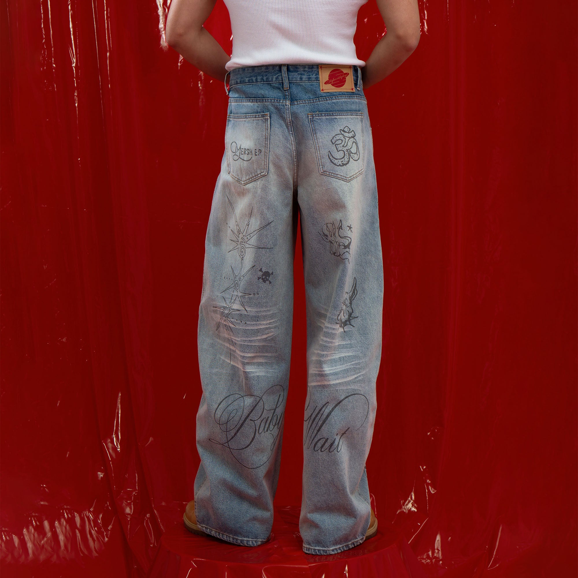 CLP Washed Graffiti Jeans, premium urban and streetwear designers apparel on PROJECTISR.com, CLP