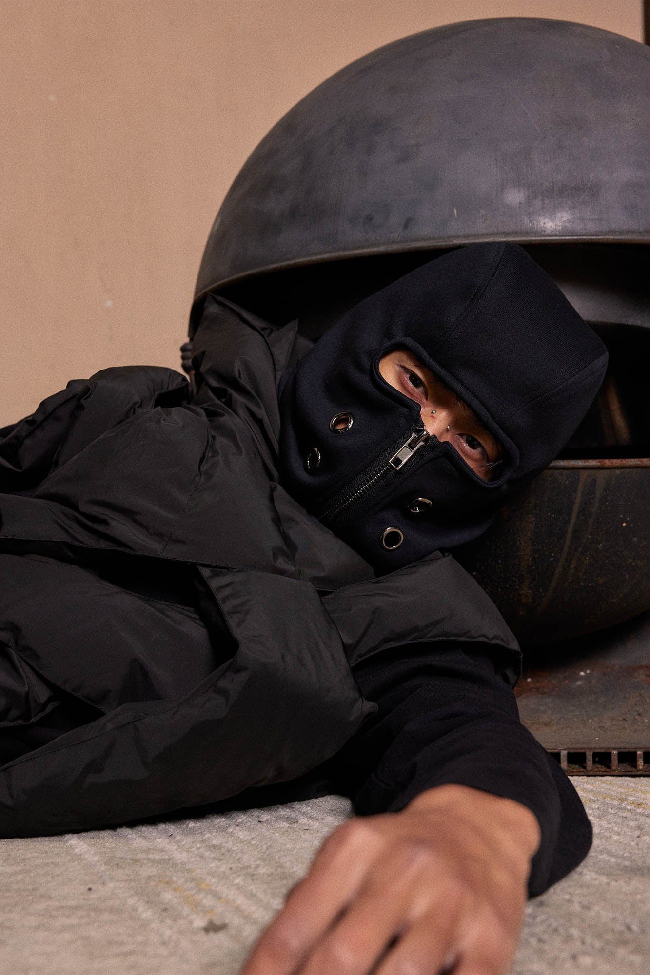 KADAKADA Zippered Grommet Balaclava, premium urban and streetwear designers apparel on PROJECTISR.com, KADAKADA